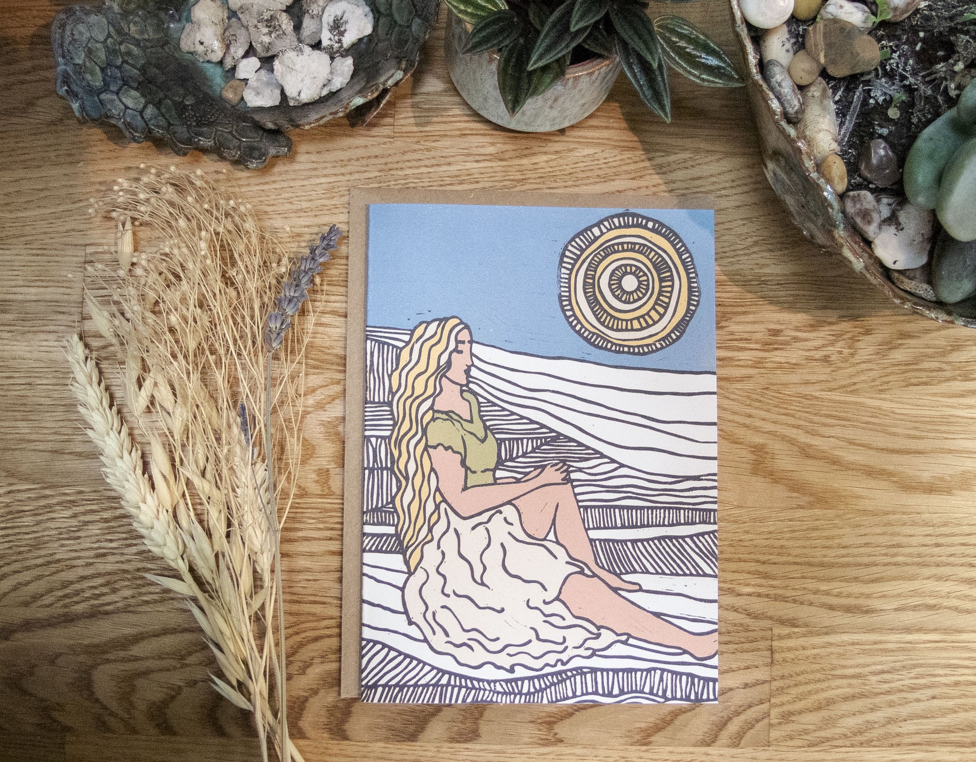 GODDESS DEMETER | Greeting card | Linocut design image 0