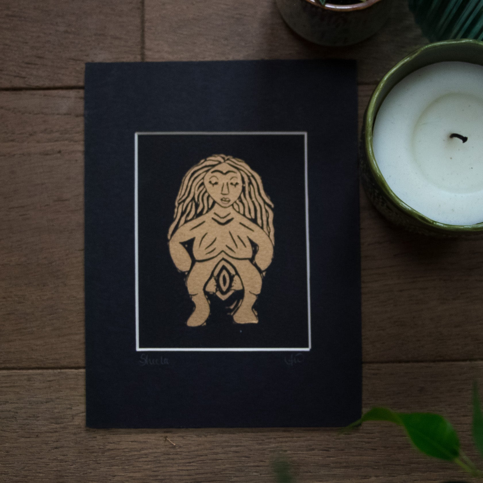SHEELA NA GIG | GODDESS | Original Linocut Print image 8