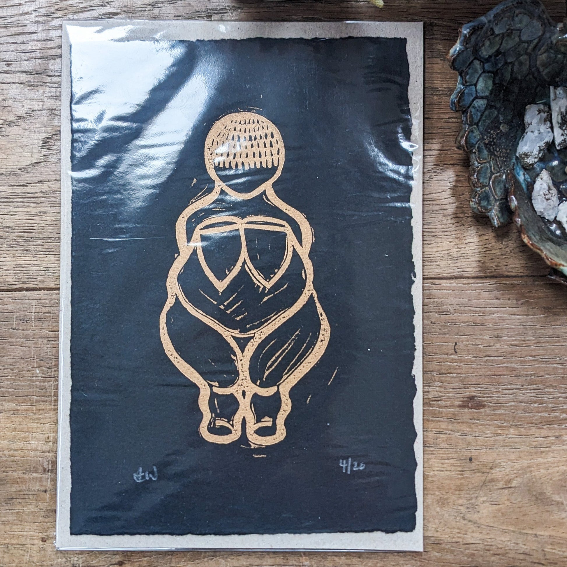 PREHISTORIC VENUS | GODDESS | linocut print image 8