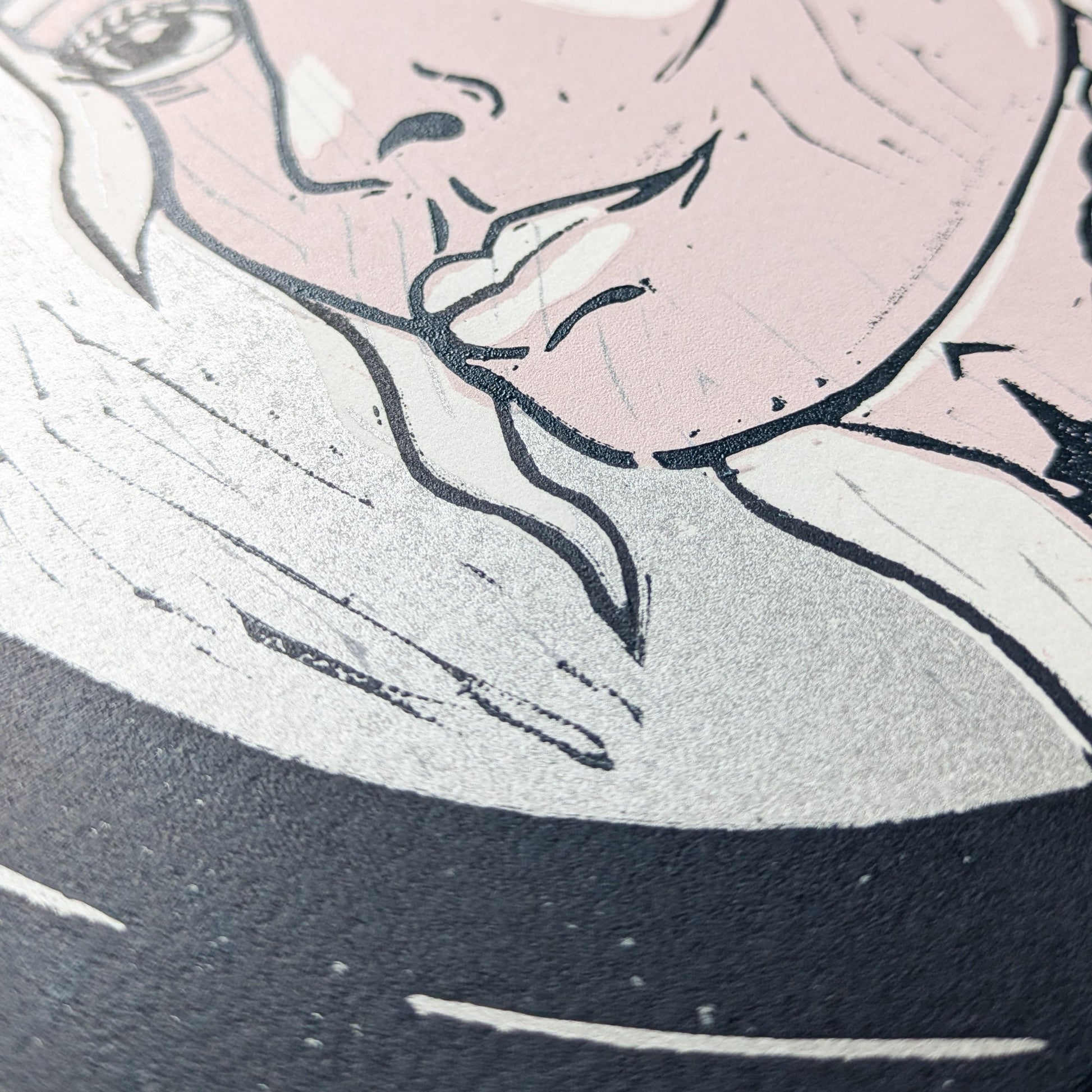 FRIGG | NORSE LOVE GODDESS | Original linocut print image 8