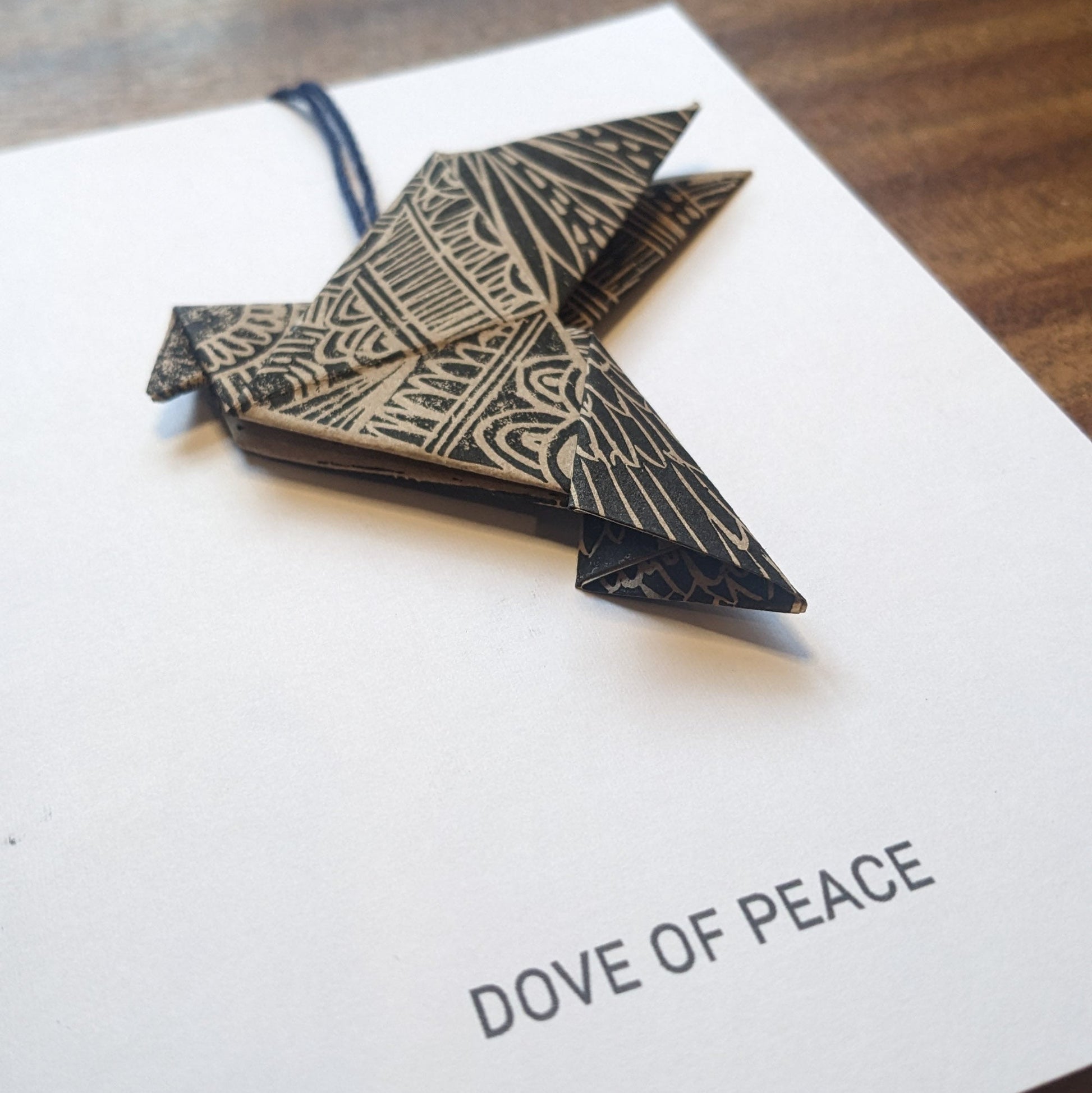 ORIGAMI PEACE DOVE | Hand printed greeting card. image 4