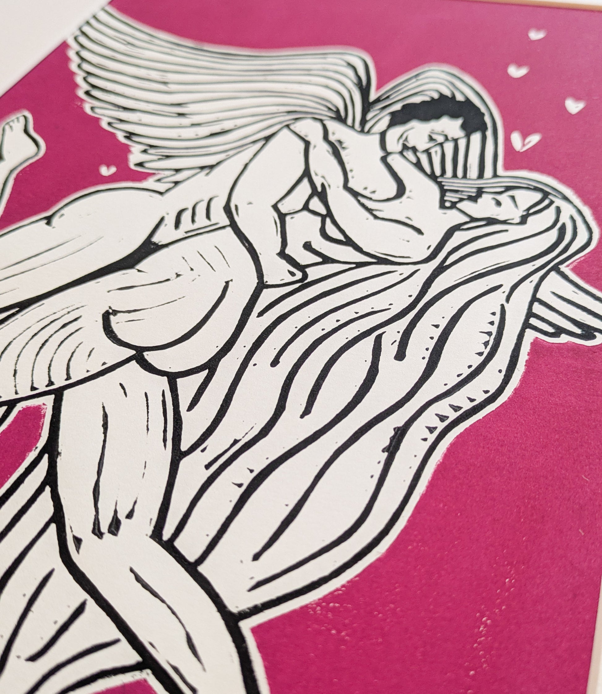 EROS AND PSYCHE | THE LOVERS | Linocut Print image 3