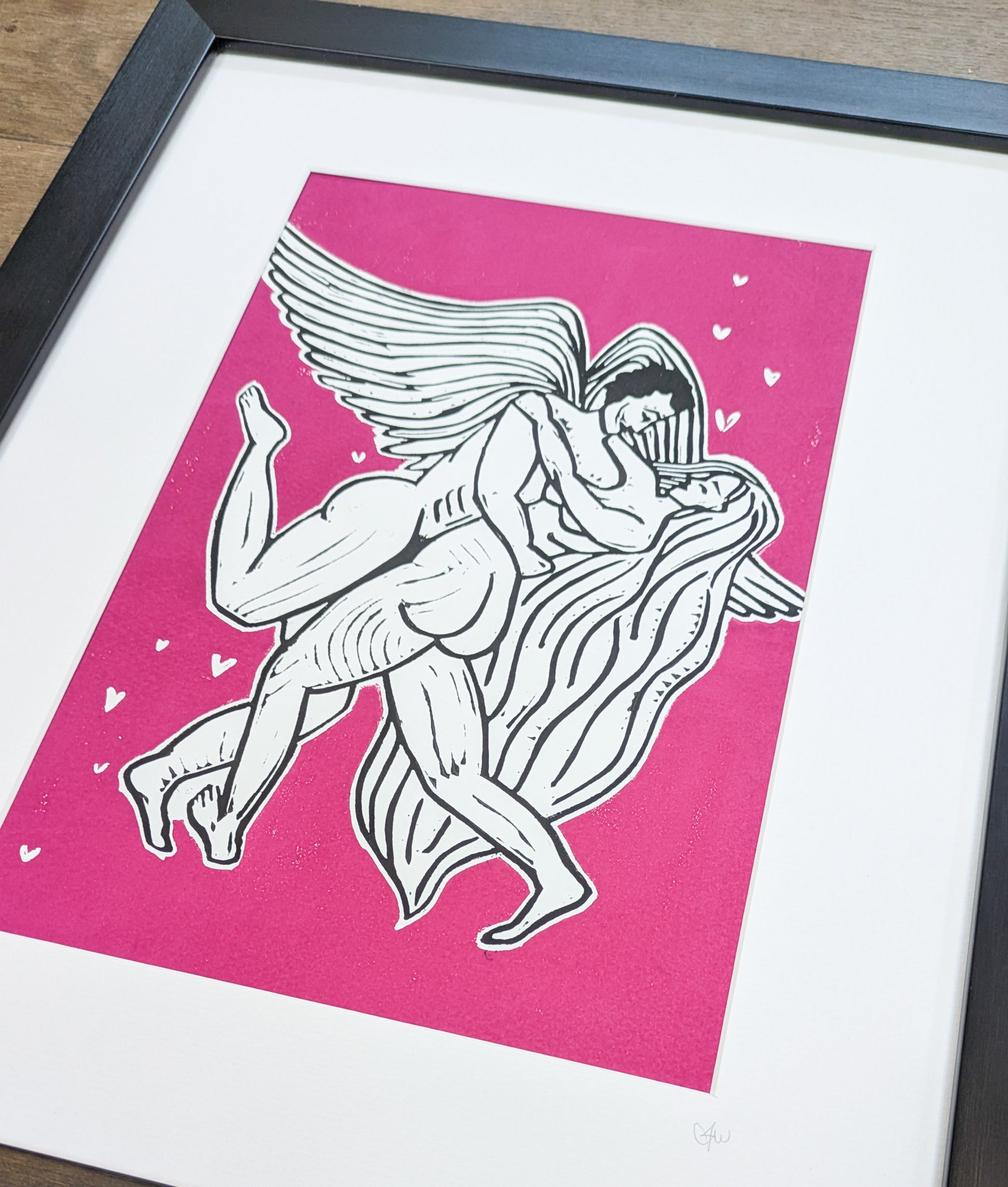 EROS AND PSYCHE | THE LOVERS | Linocut Print image 1