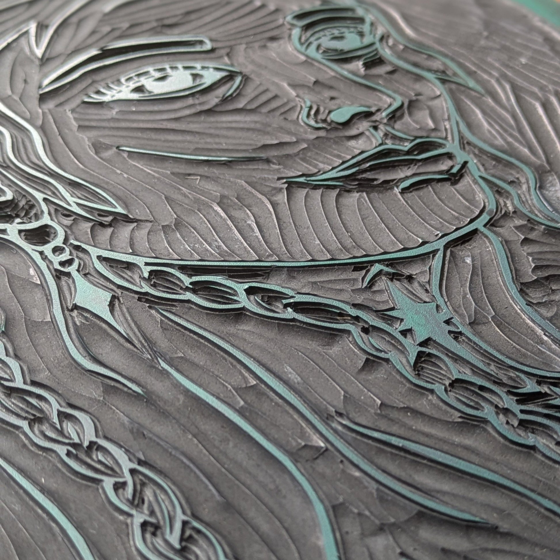 FRIGG | NORSE LOVE GODDESS | Original linocut print image 2