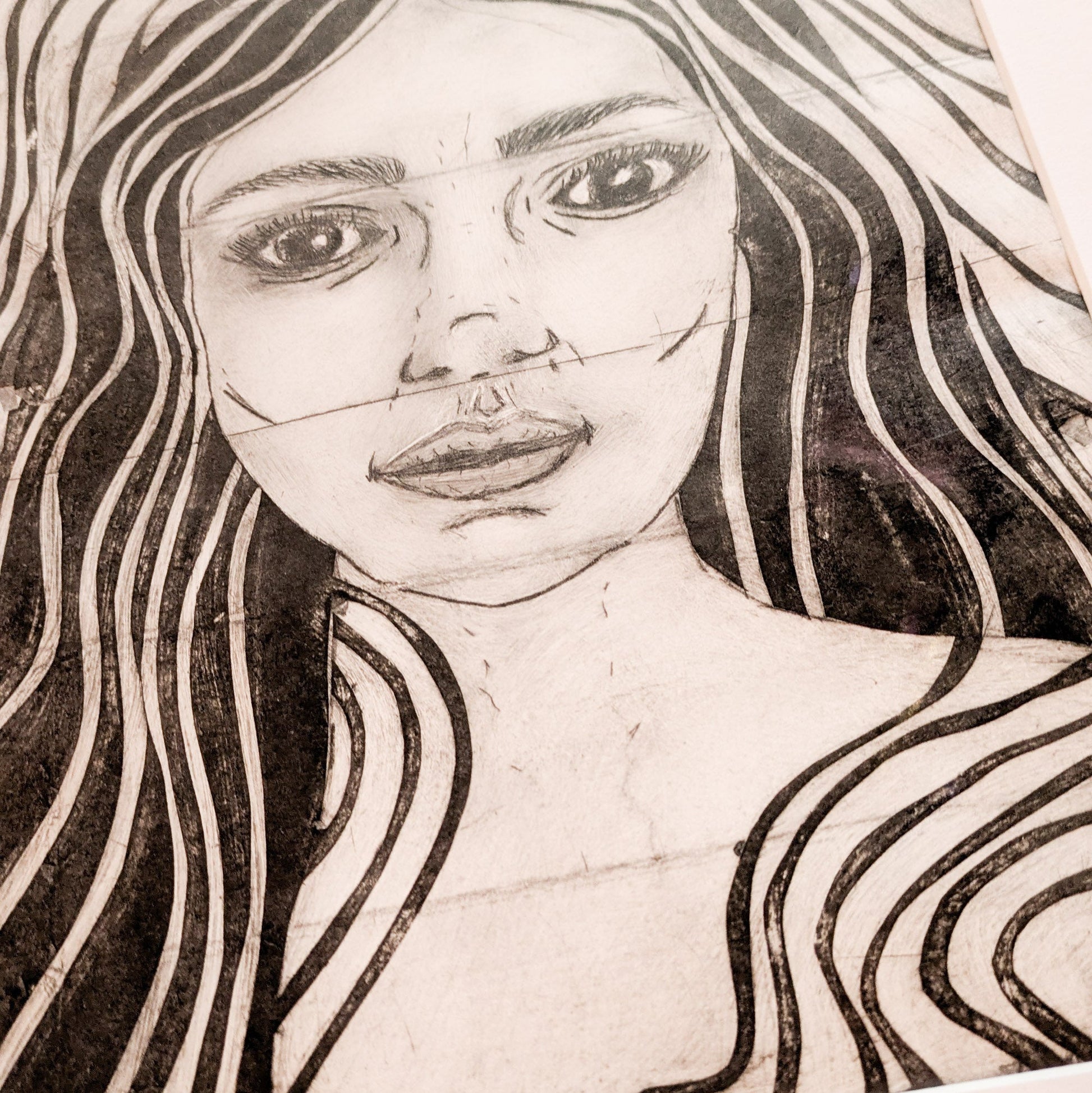 GODDESS GANGA | Drypoint print image 13