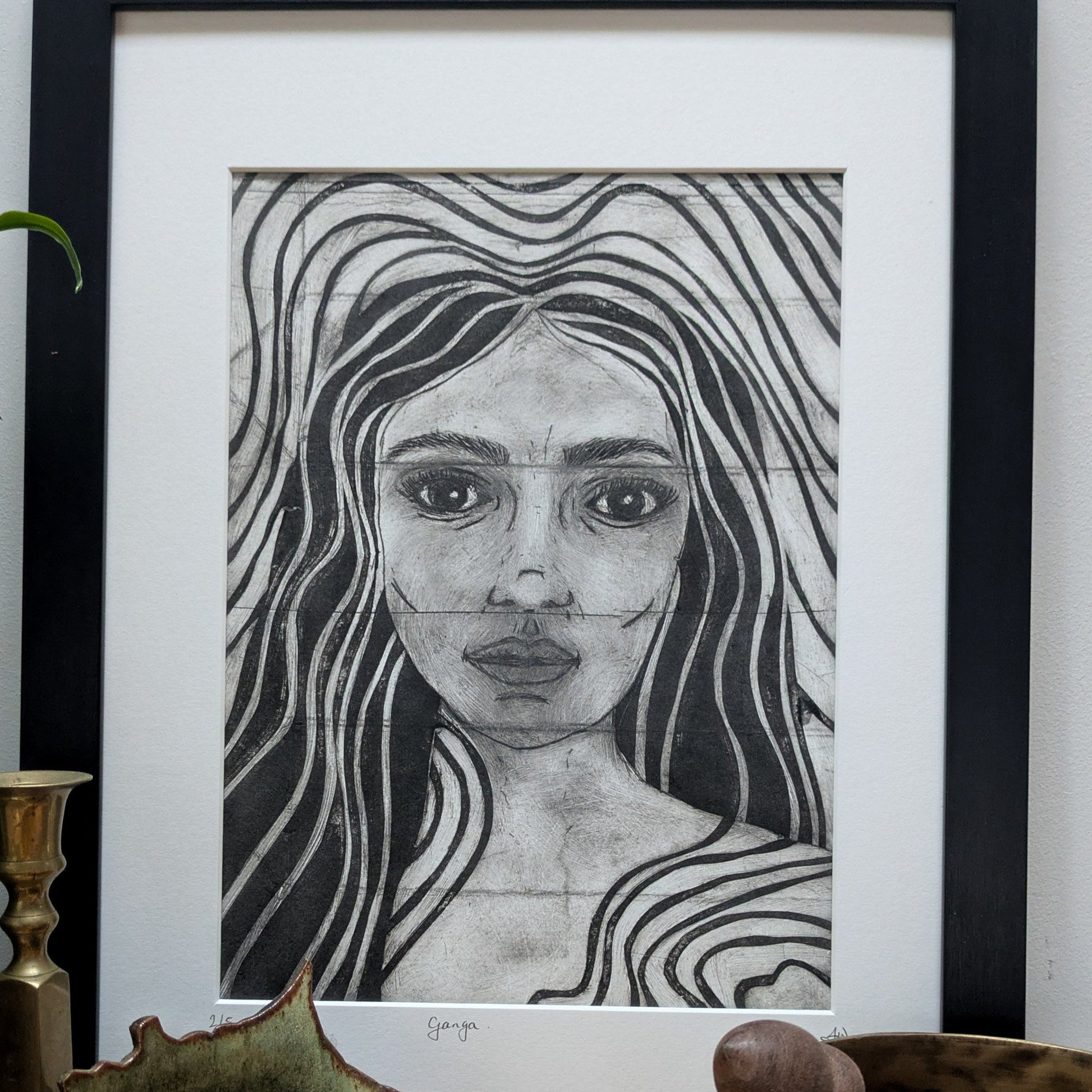 GODDESS GANGA | Drypoint print image 2