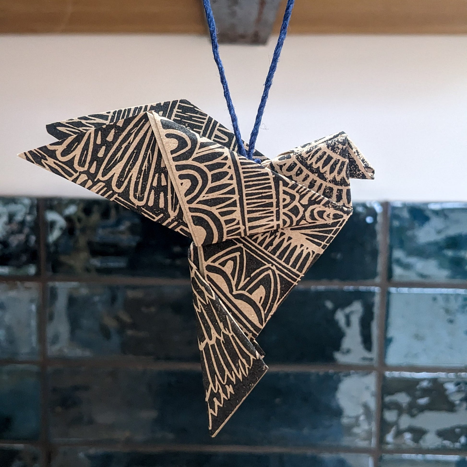 ORIGAMI PEACE DOVE | Hand printed greeting card. image 7