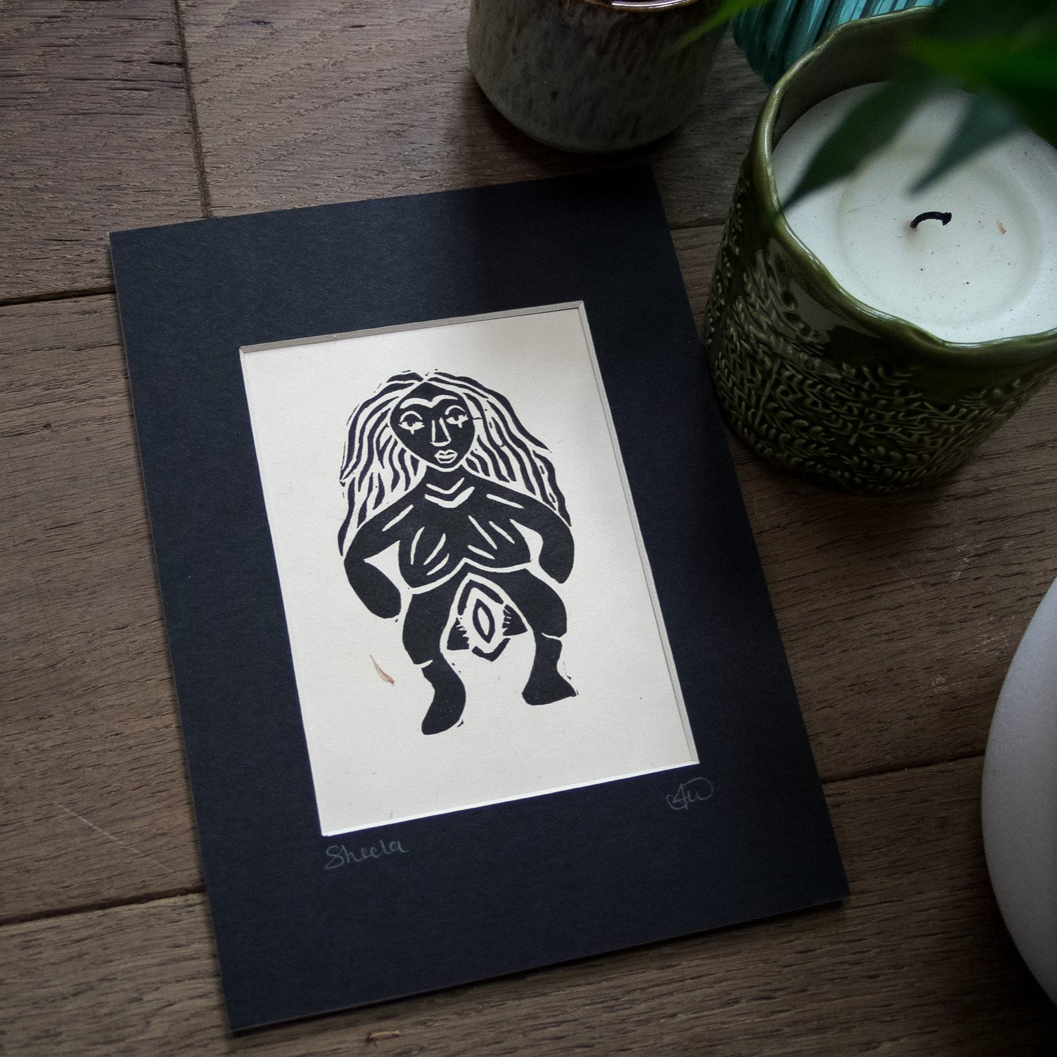 SHEELA NA GIG | GODDESS | Original Linocut Print image 9