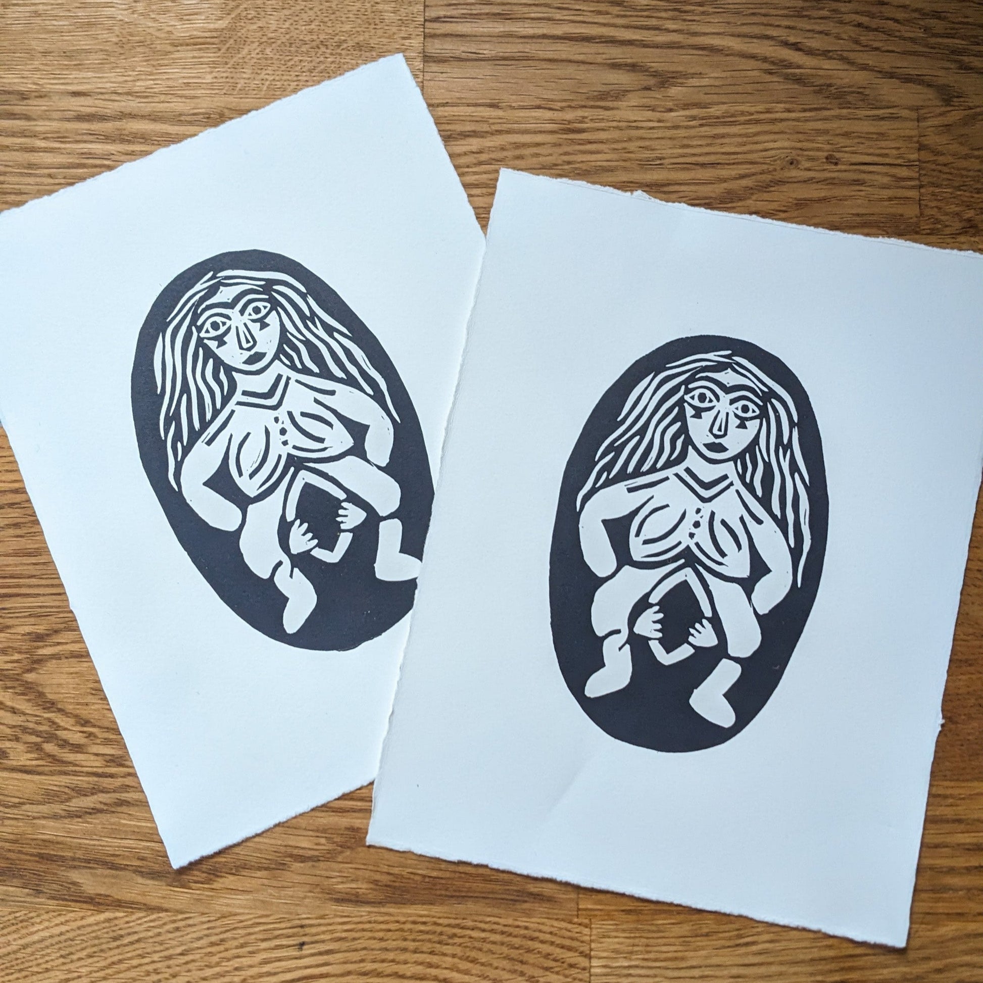 SHEELA NA GIG | GODDESS |  linocut print large image 4