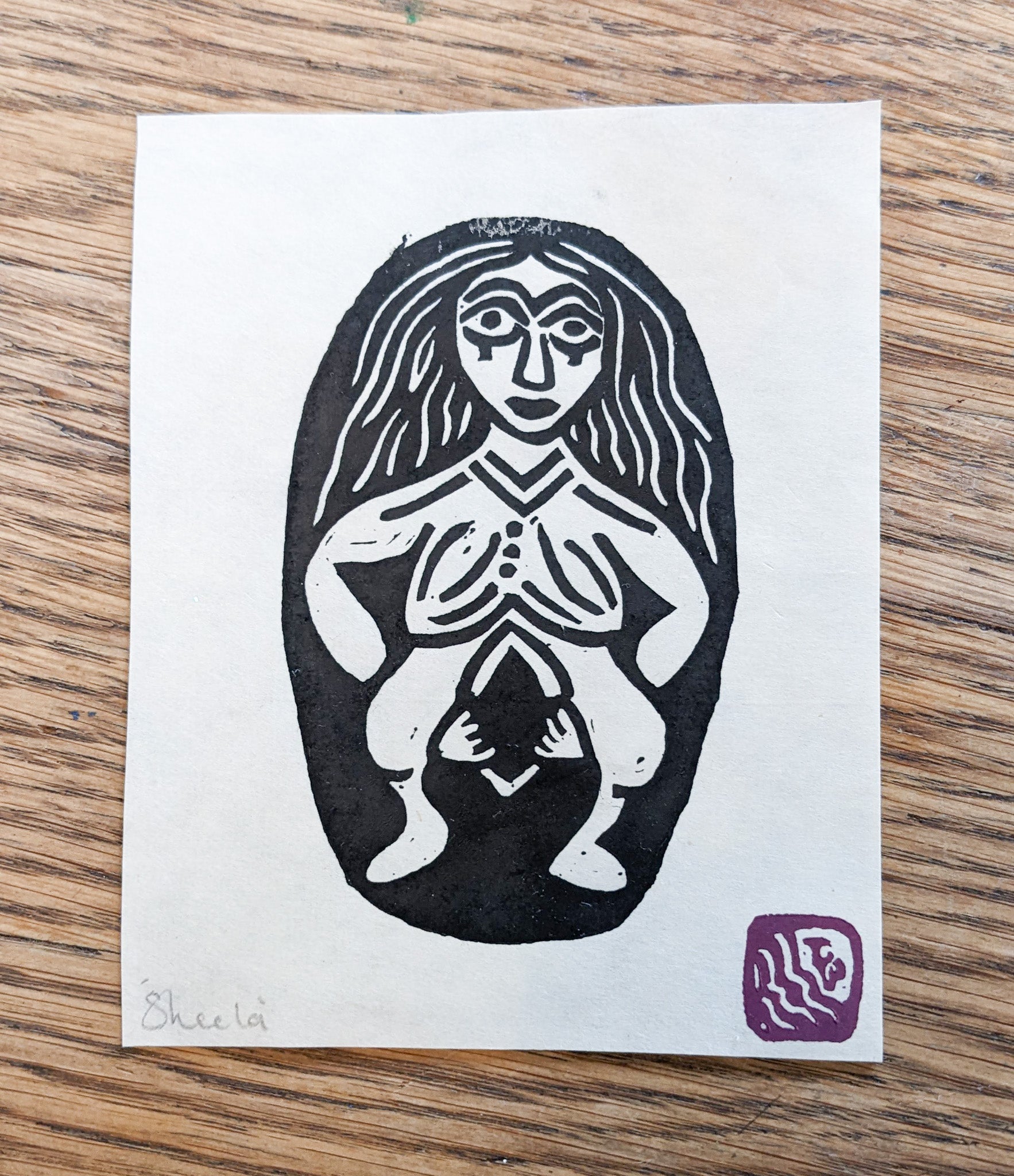 SHEELA NA GIG | GODDESS | Original Linocut Print