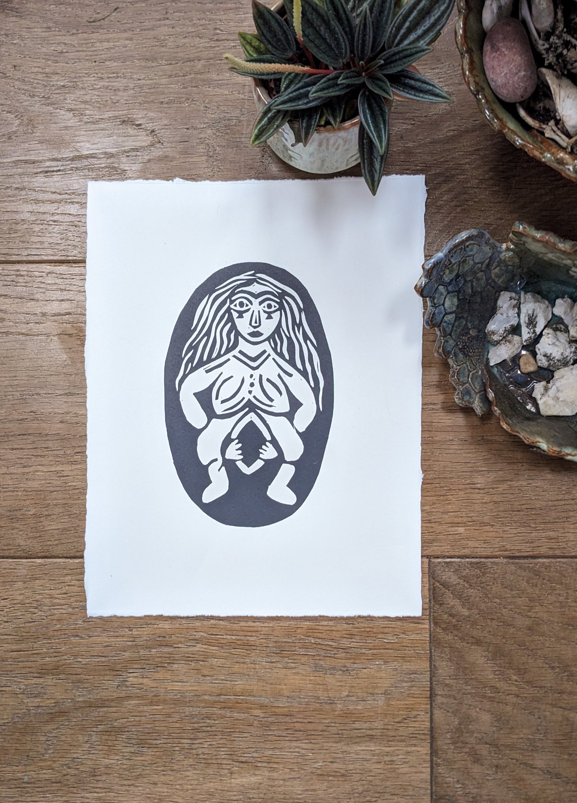 SHEELA NA GIG | GODDESS | Original Linocut Print