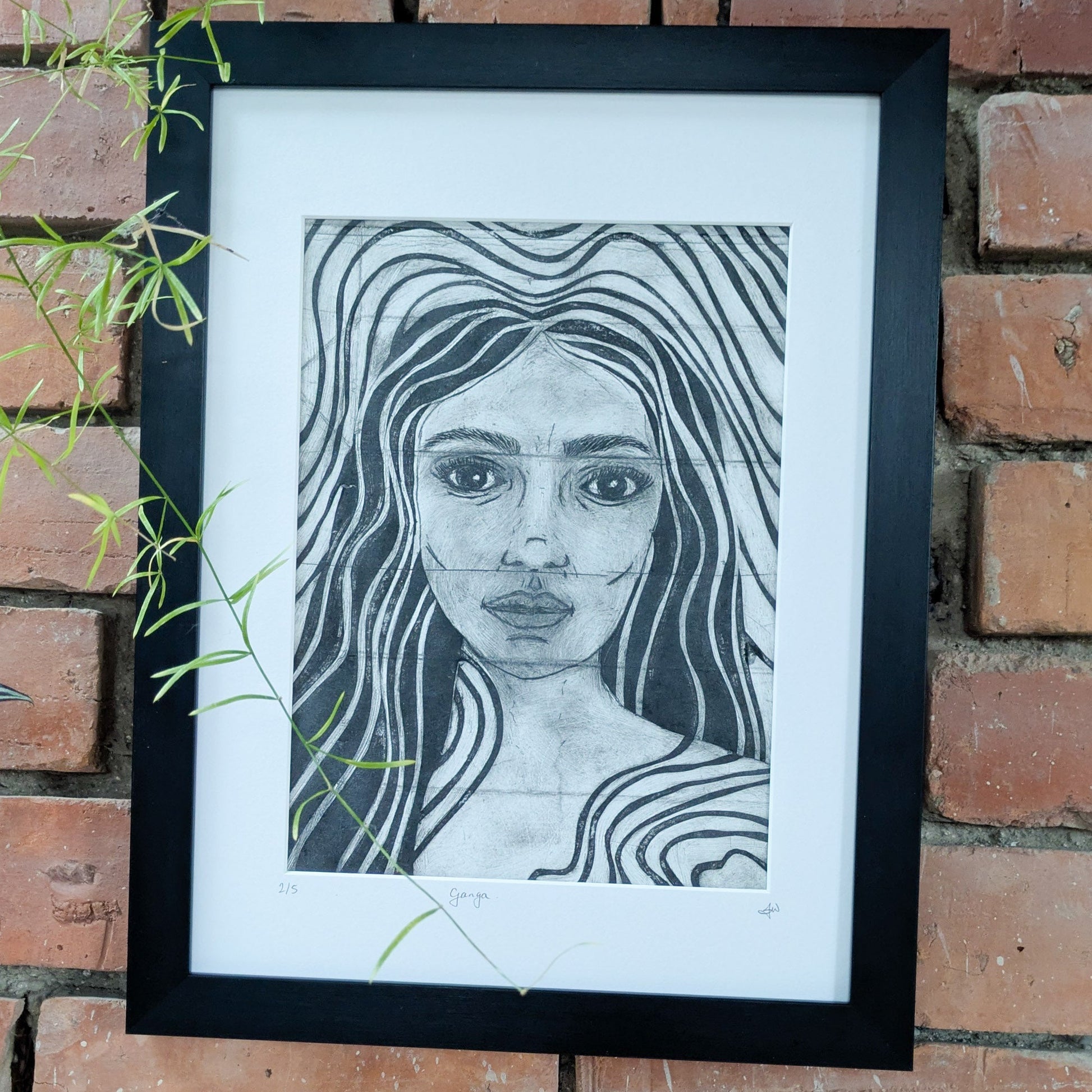 GODDESS GANGA | Drypoint print image 0