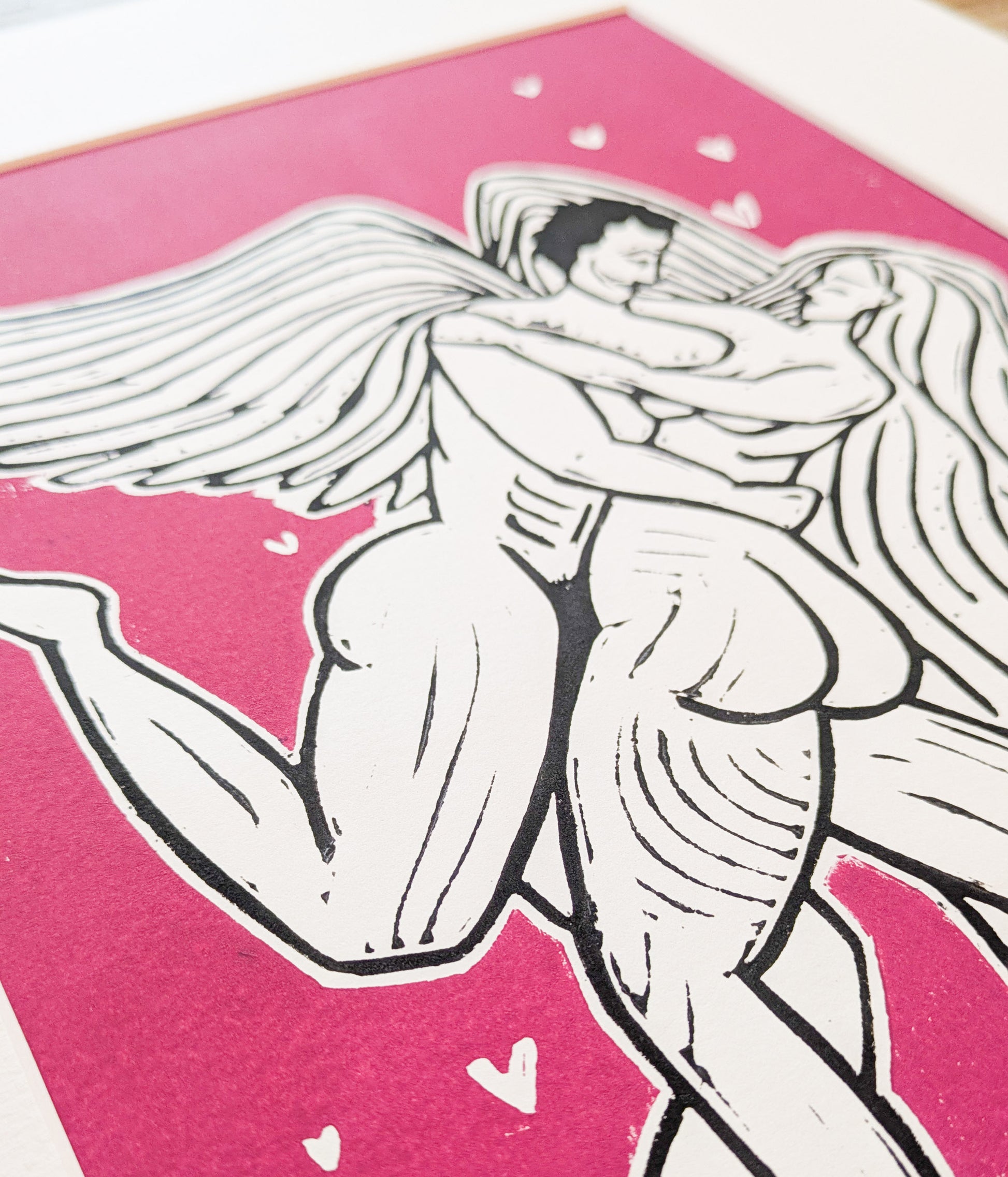 EROS AND PSYCHE | THE LOVERS | Linocut Print image 4