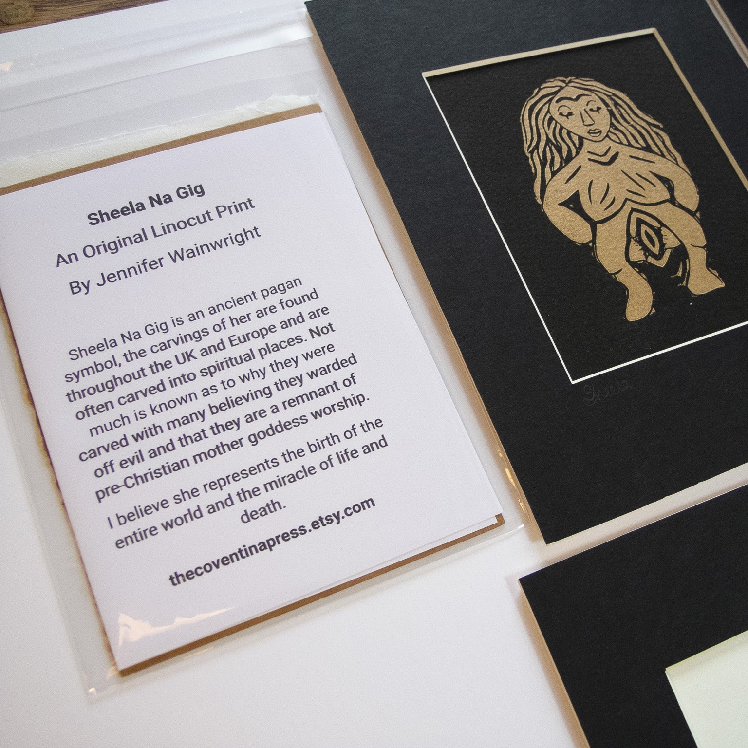 SHEELA NA GIG | GODDESS | Original Linocut Print image 2