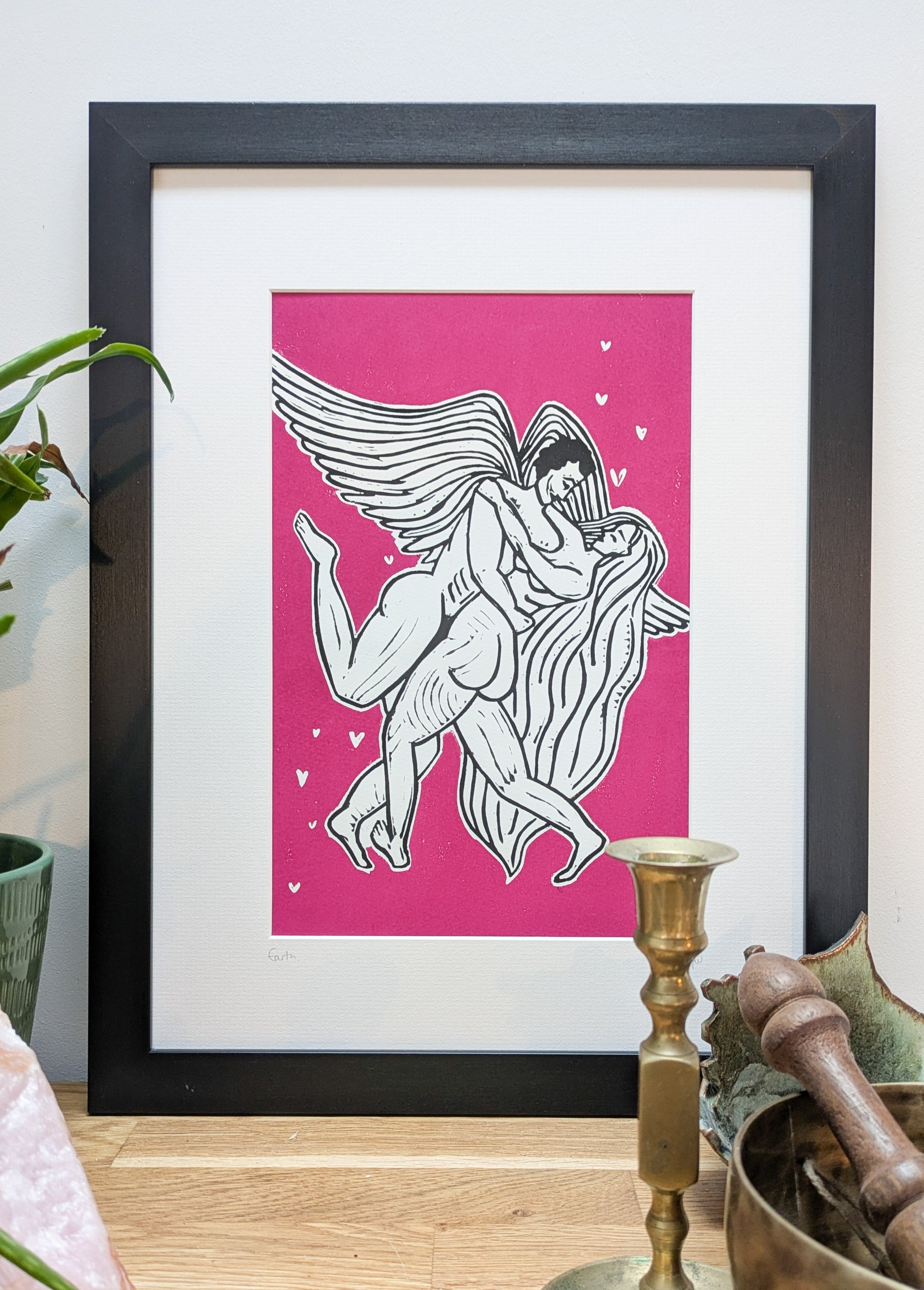 EROS AND PSYCHE | THE LOVERS | Linocut Print image 0