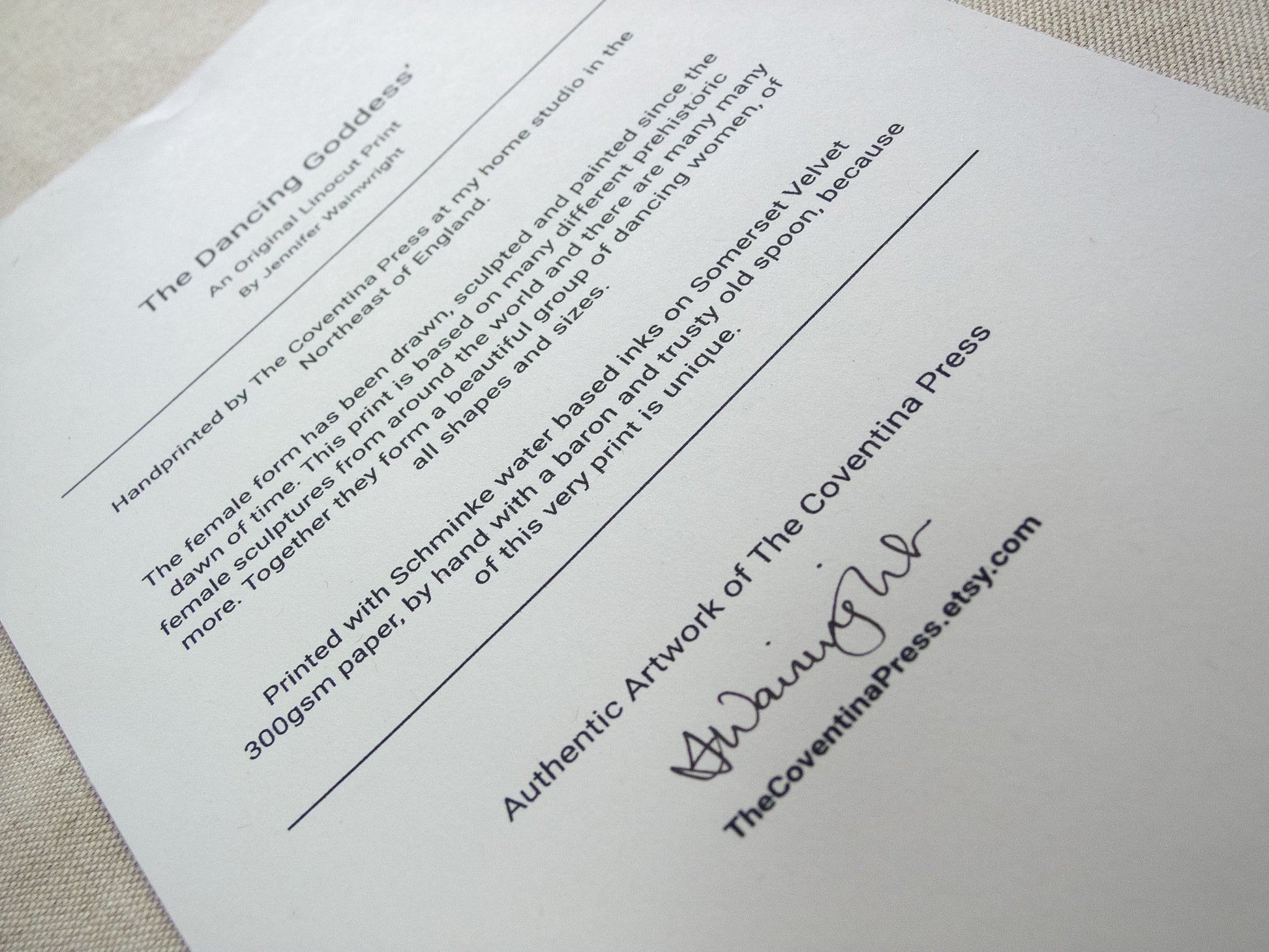 DANCING GODDESSES II | SACRED FEMININE | Original linocut print image 6