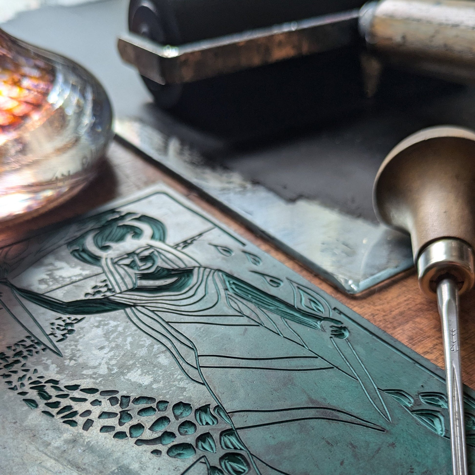 HECATE ORACLE CARD | Handmade linocut design. image 8