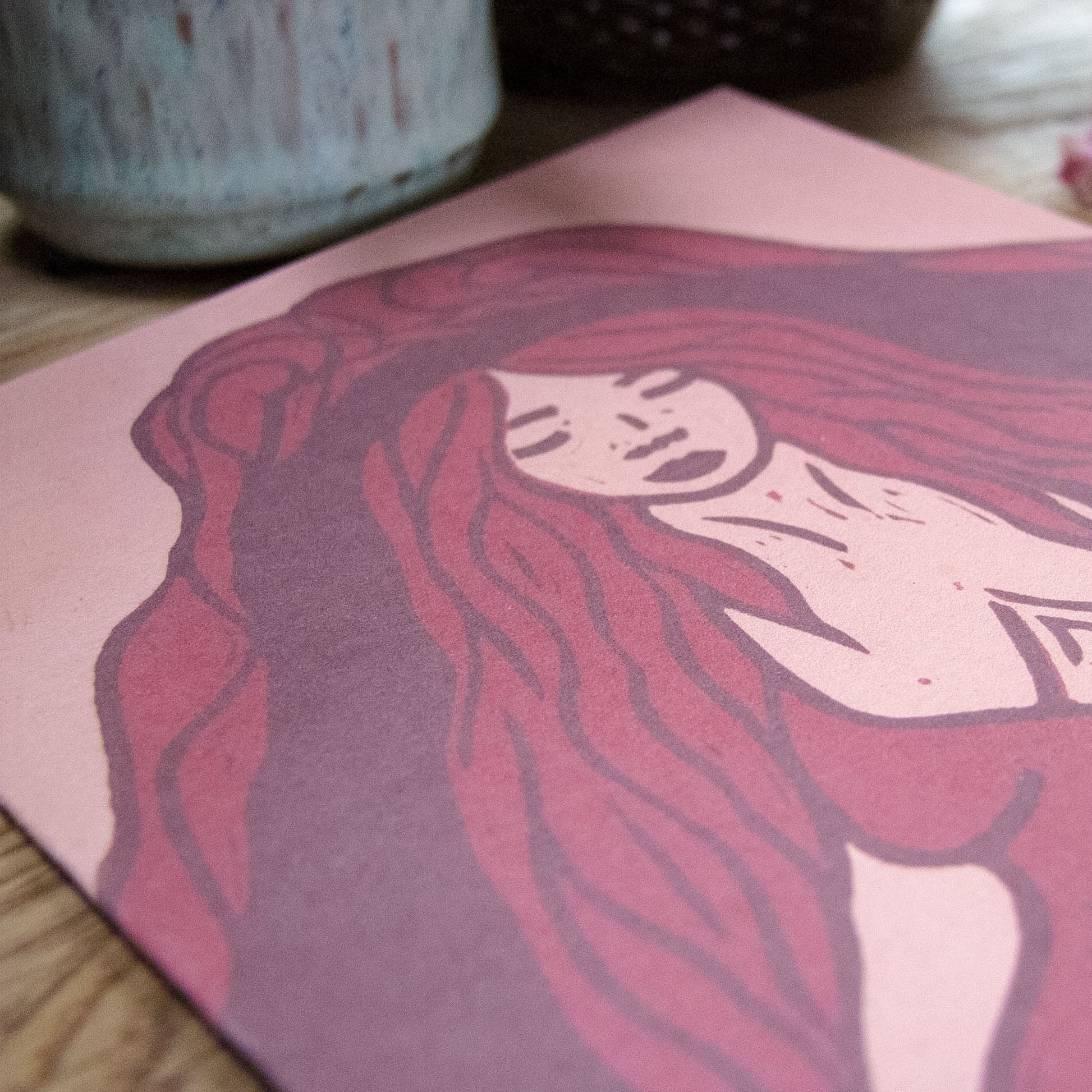 GODDESS PELE | Greeting card | Linocut design image 4