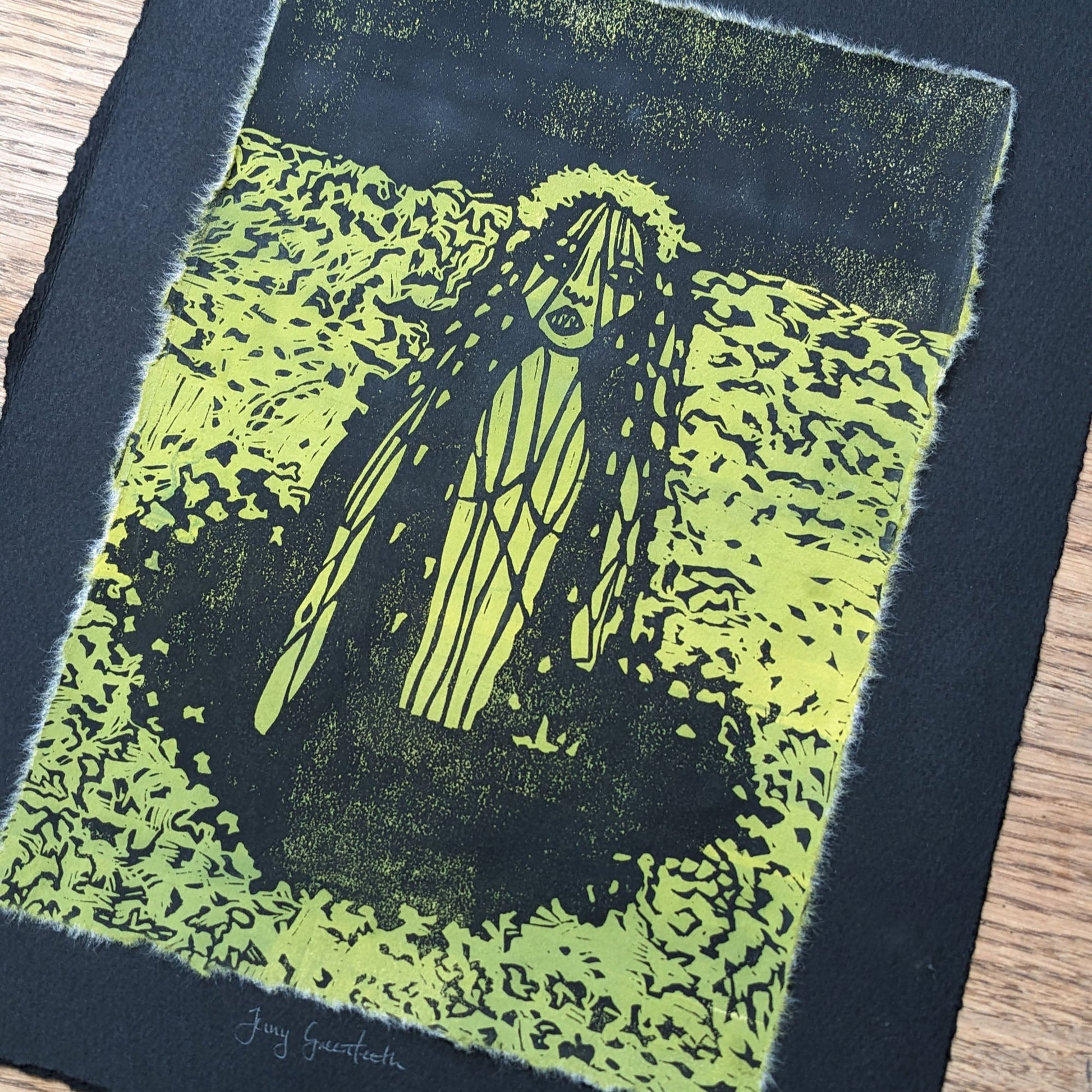 JENNY GREENTEETH | Original Linocut Print image 3