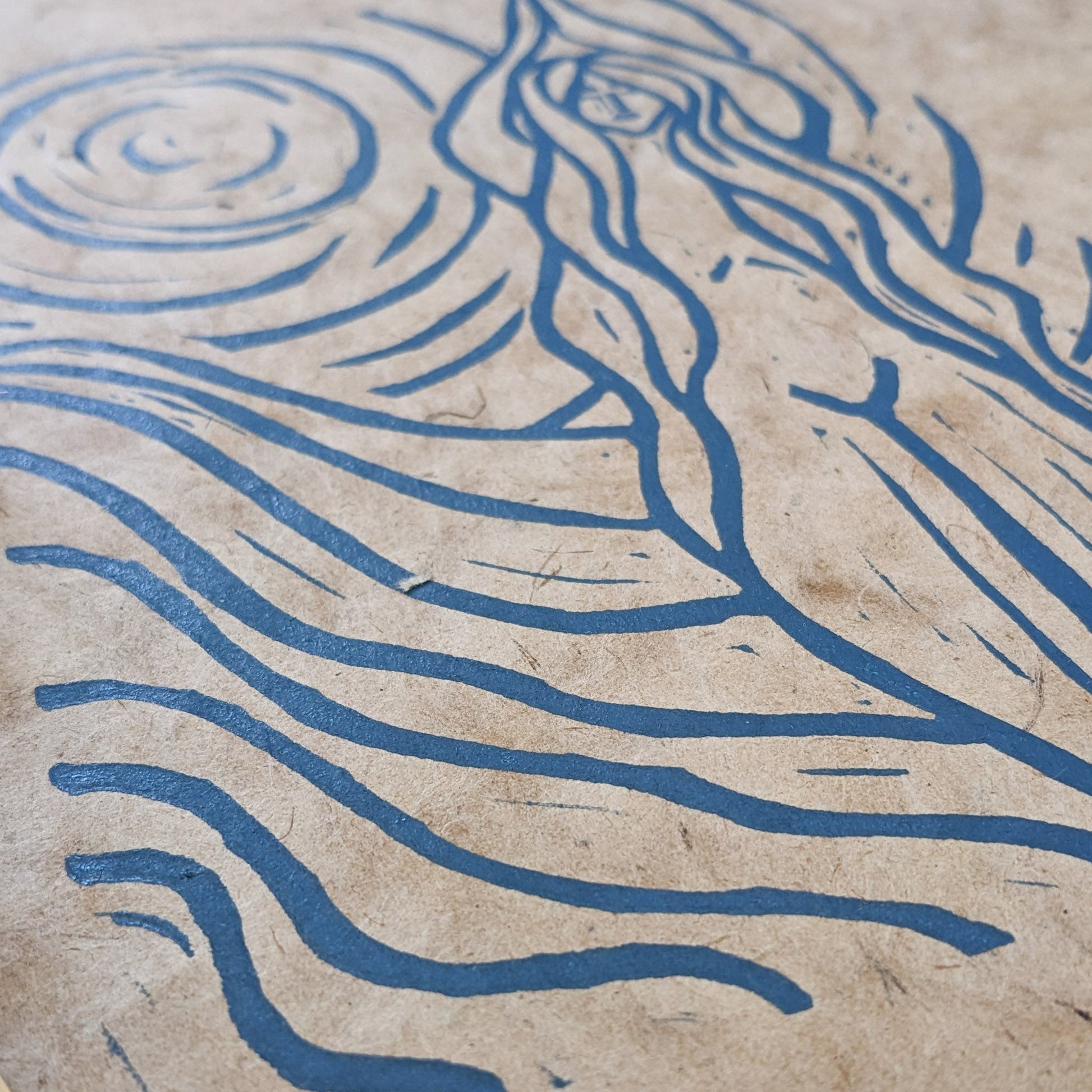 ACHELOIS | GREEK MOON GODDESS | Original linocut print image 11