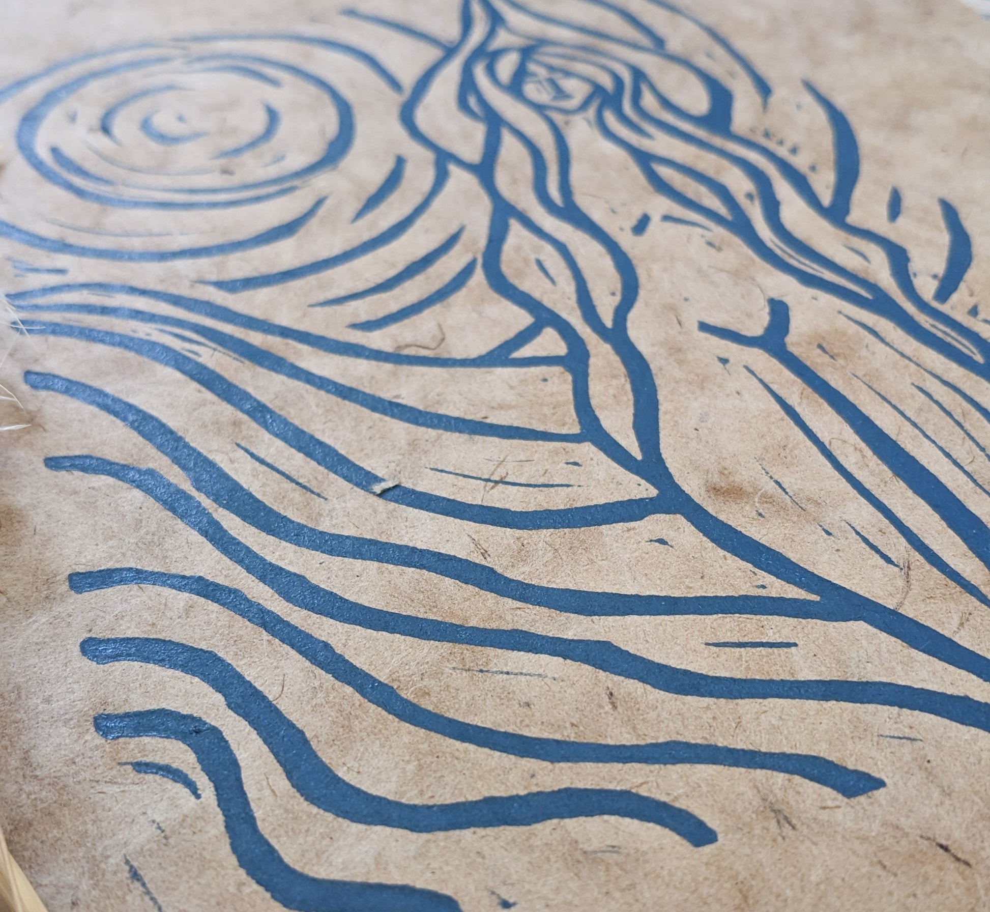 ACHELOIS | GREEK MOON GODDESS | Original linocut print image 11