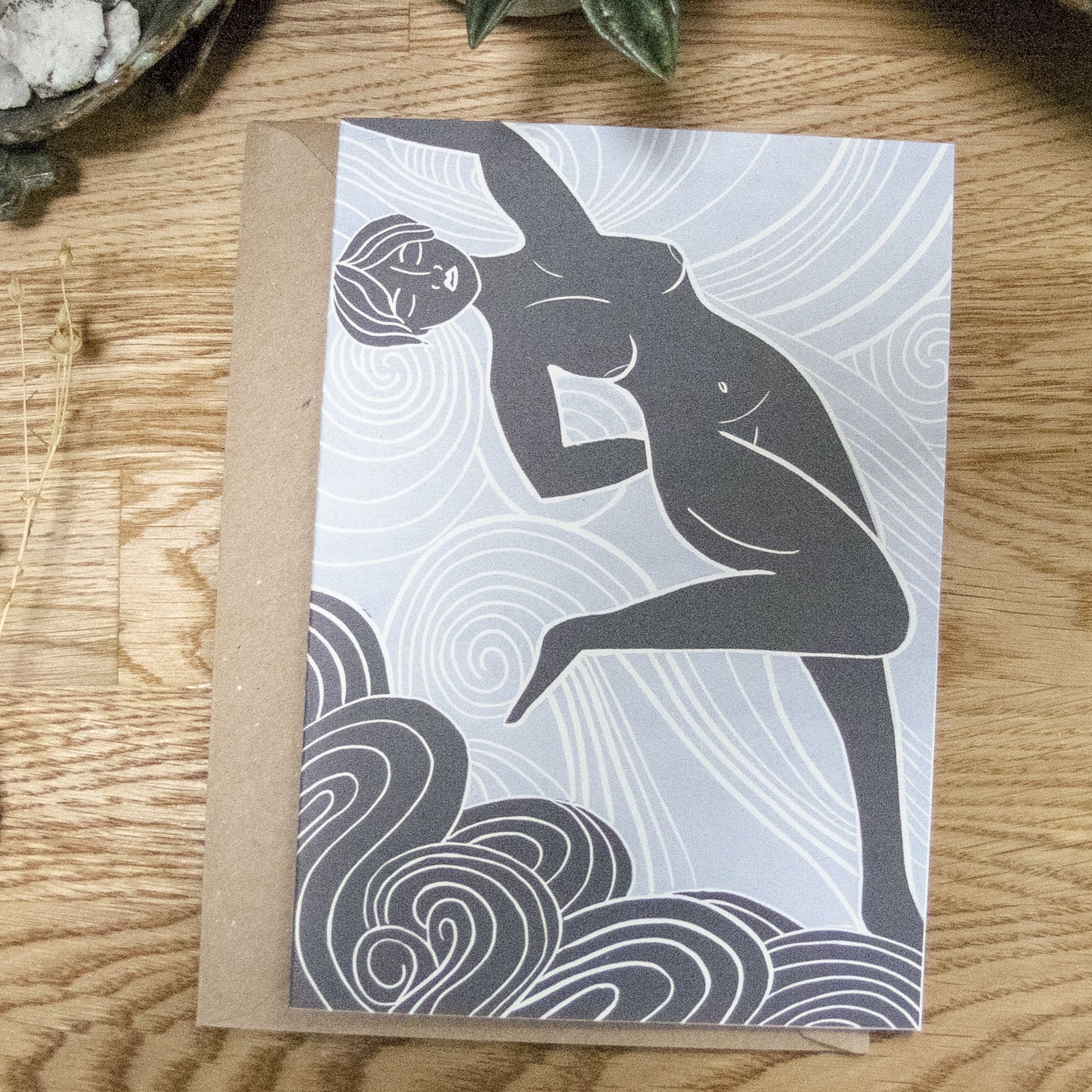 AIR SPIRIT GODDESS | Greeting card | Linocut design image 7