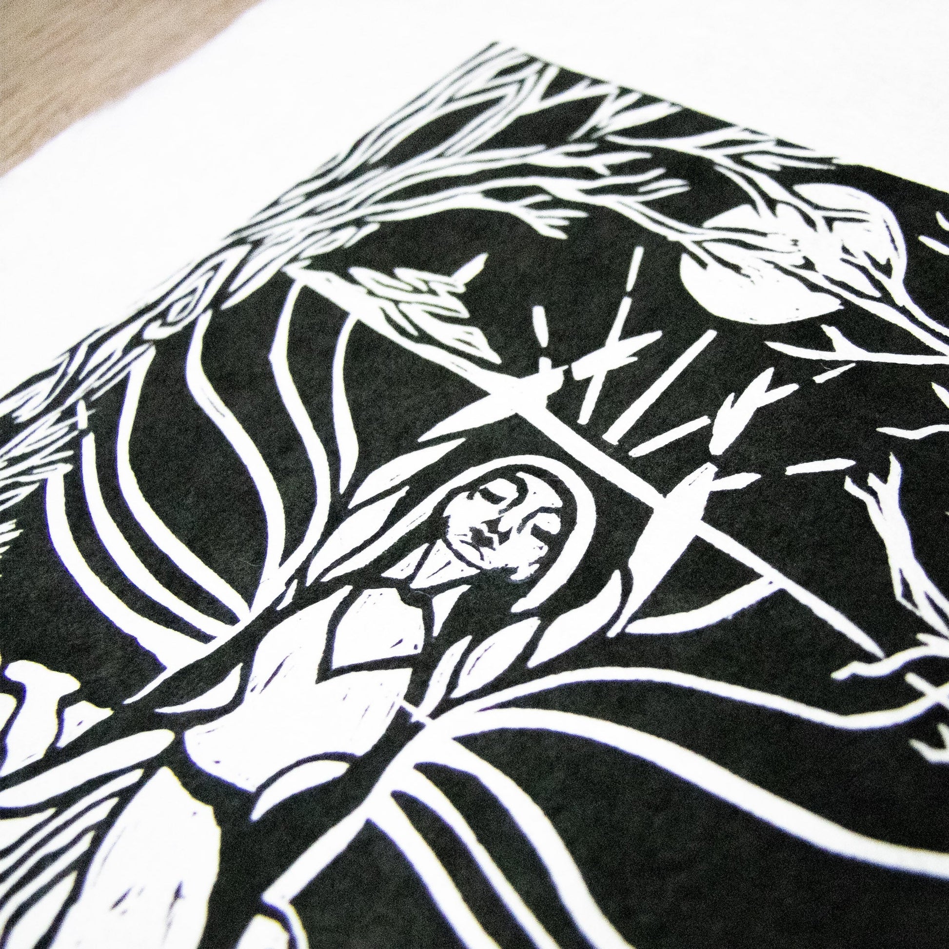 MORGANA LA FEY | ENCHANTRESS | Original linocut print image 2