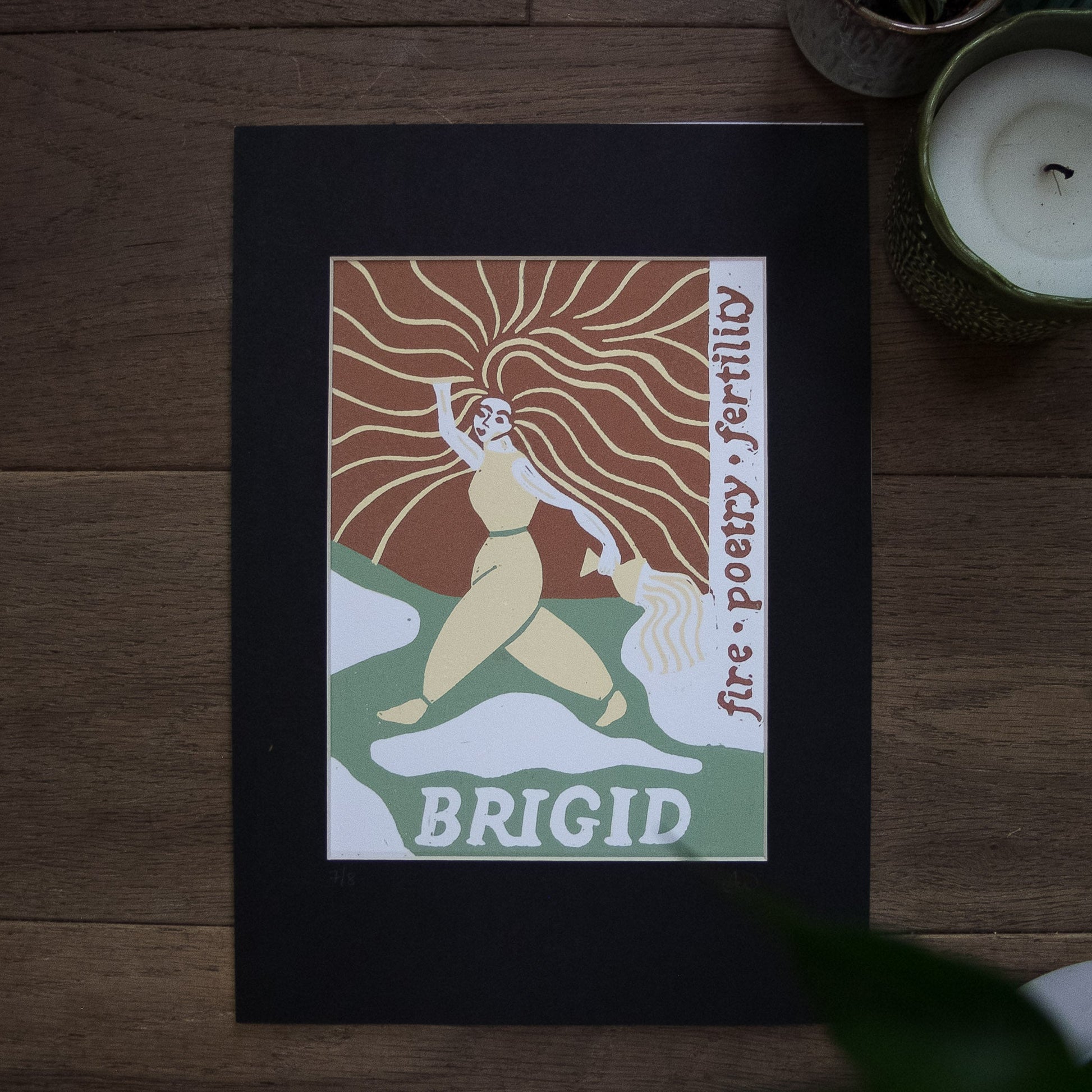 GODDESS BRIGID | Limited edition linocut print image 8