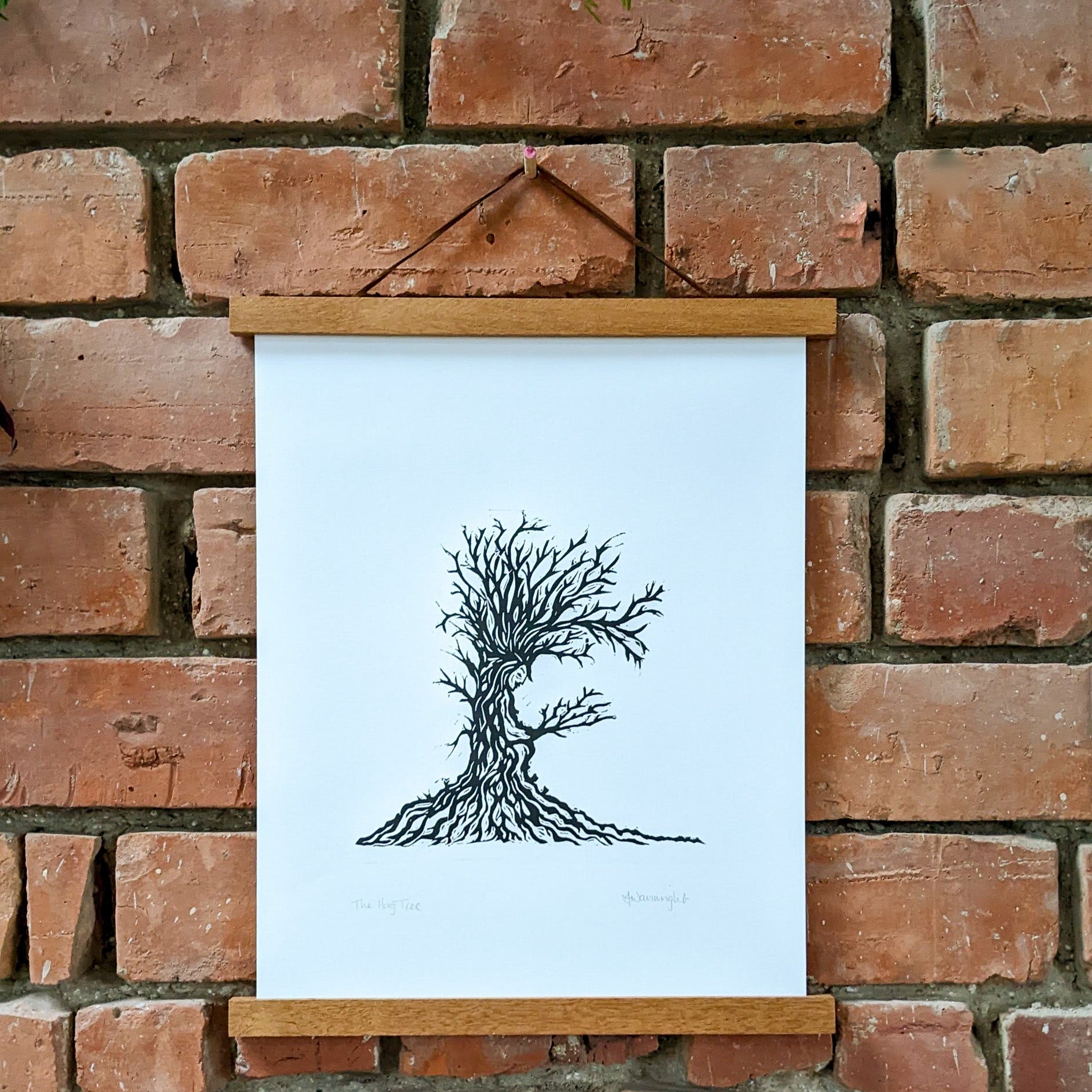 HAG TREE GODDESS | DRYAD | Original linocut print image 3