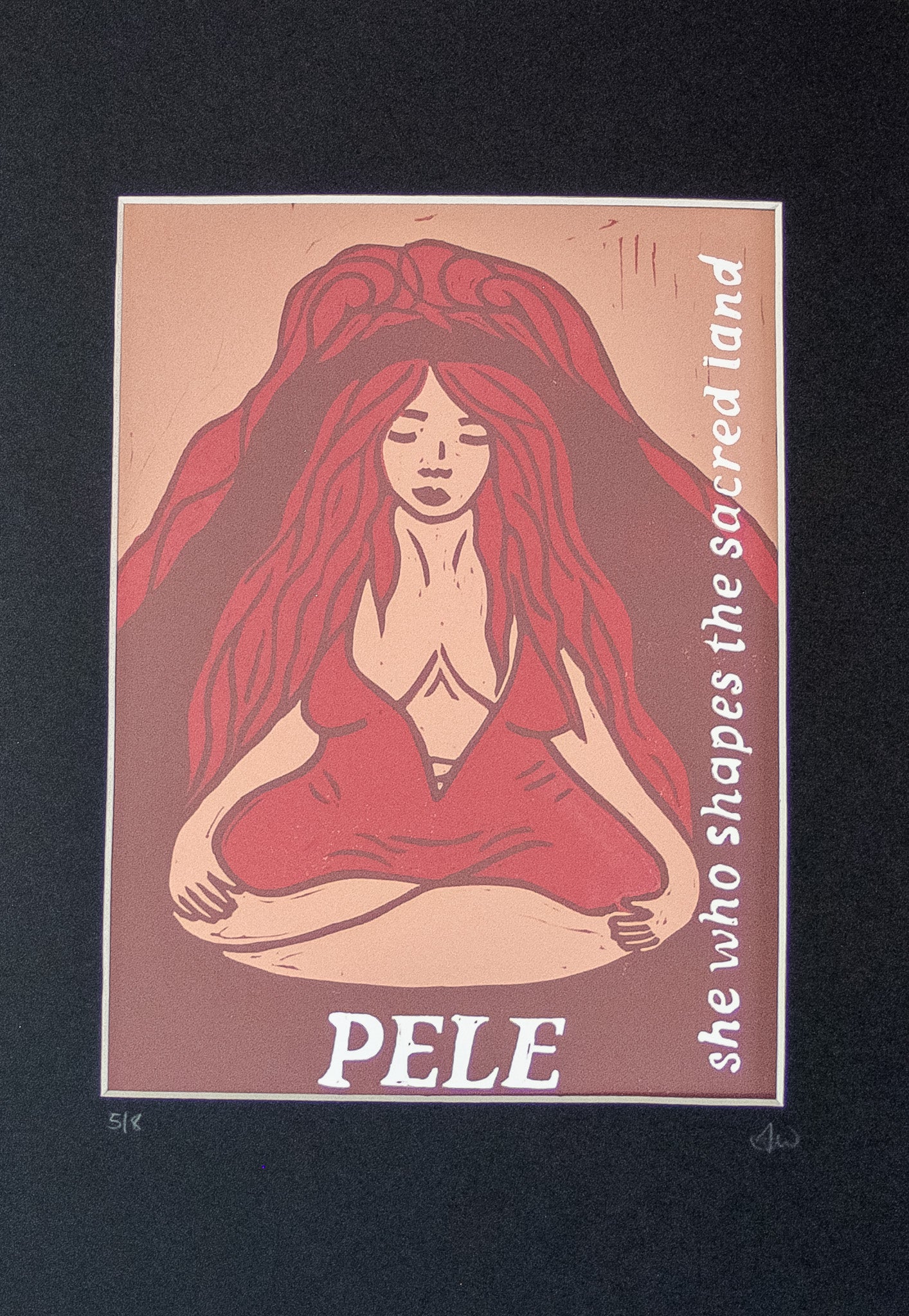 GODDESS PELE | Limited edition linocut print image 6