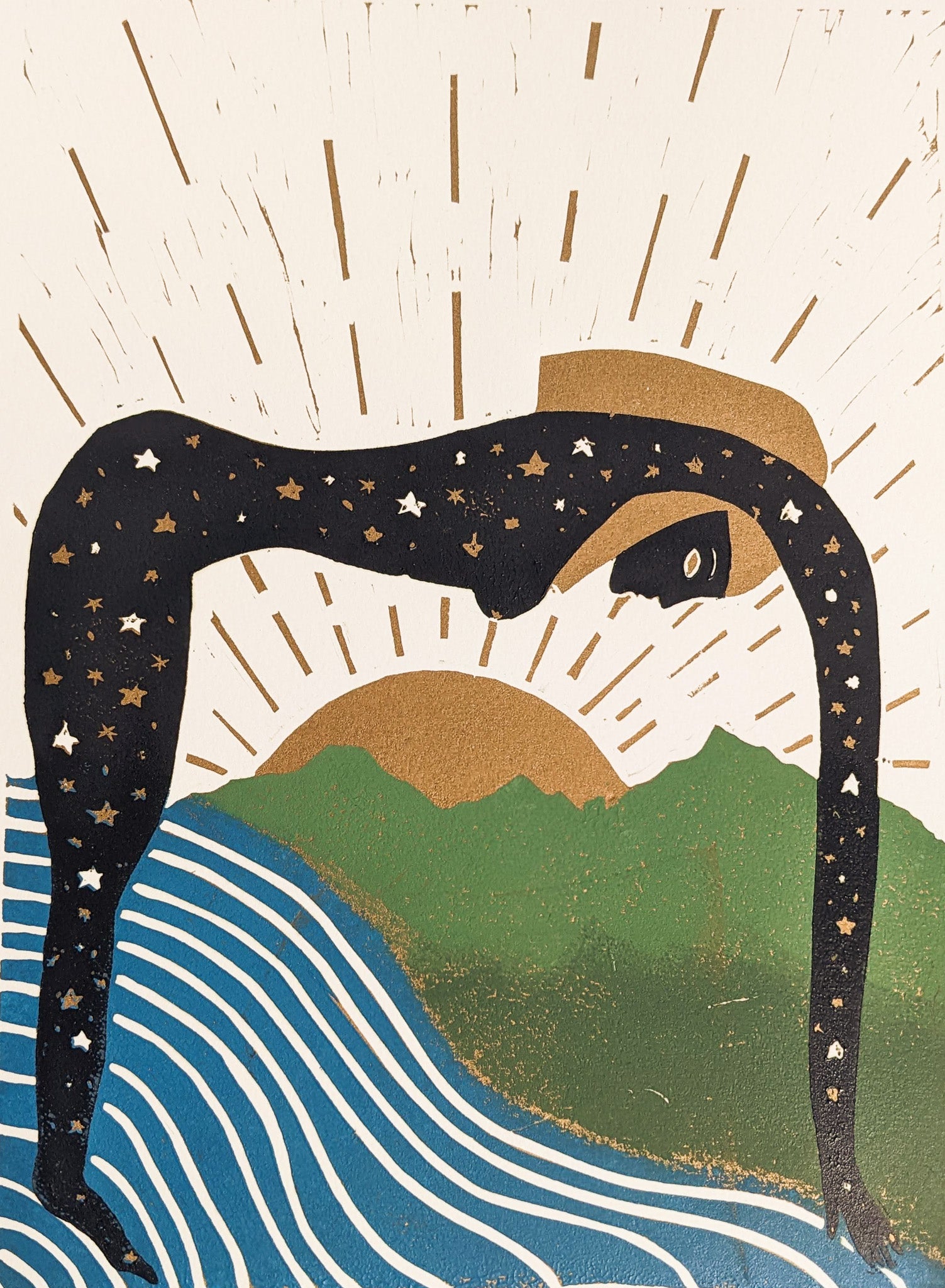 GODDESS NUIT | Limited edition linocut print image 1