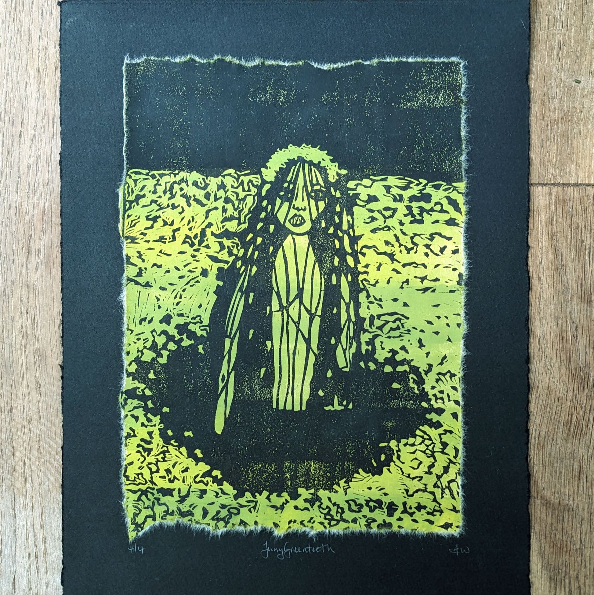 JENNY GREENTEETH | Original Linocut Print image 2