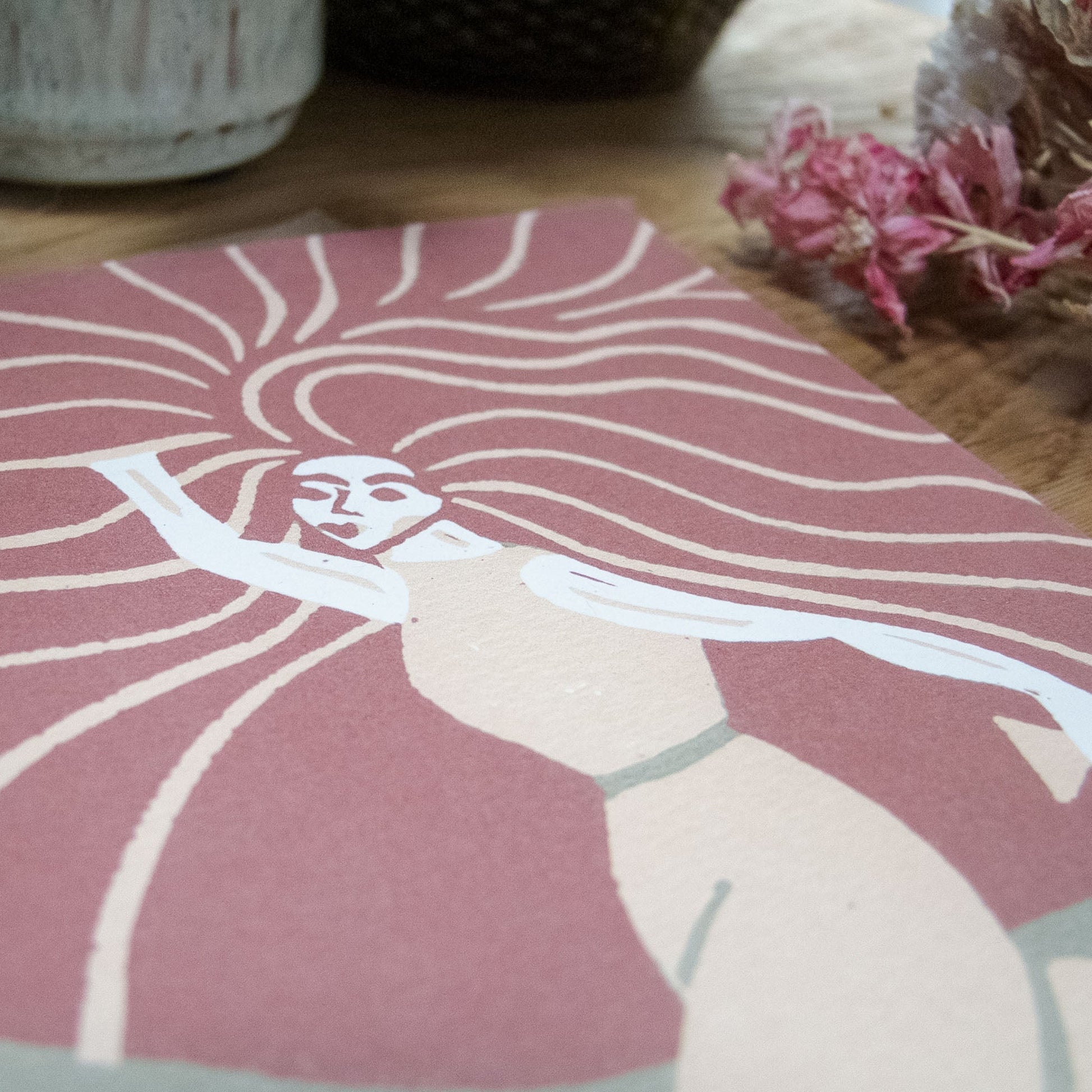 GODDESS BRIGID | Greeting card | Linocut design image 1