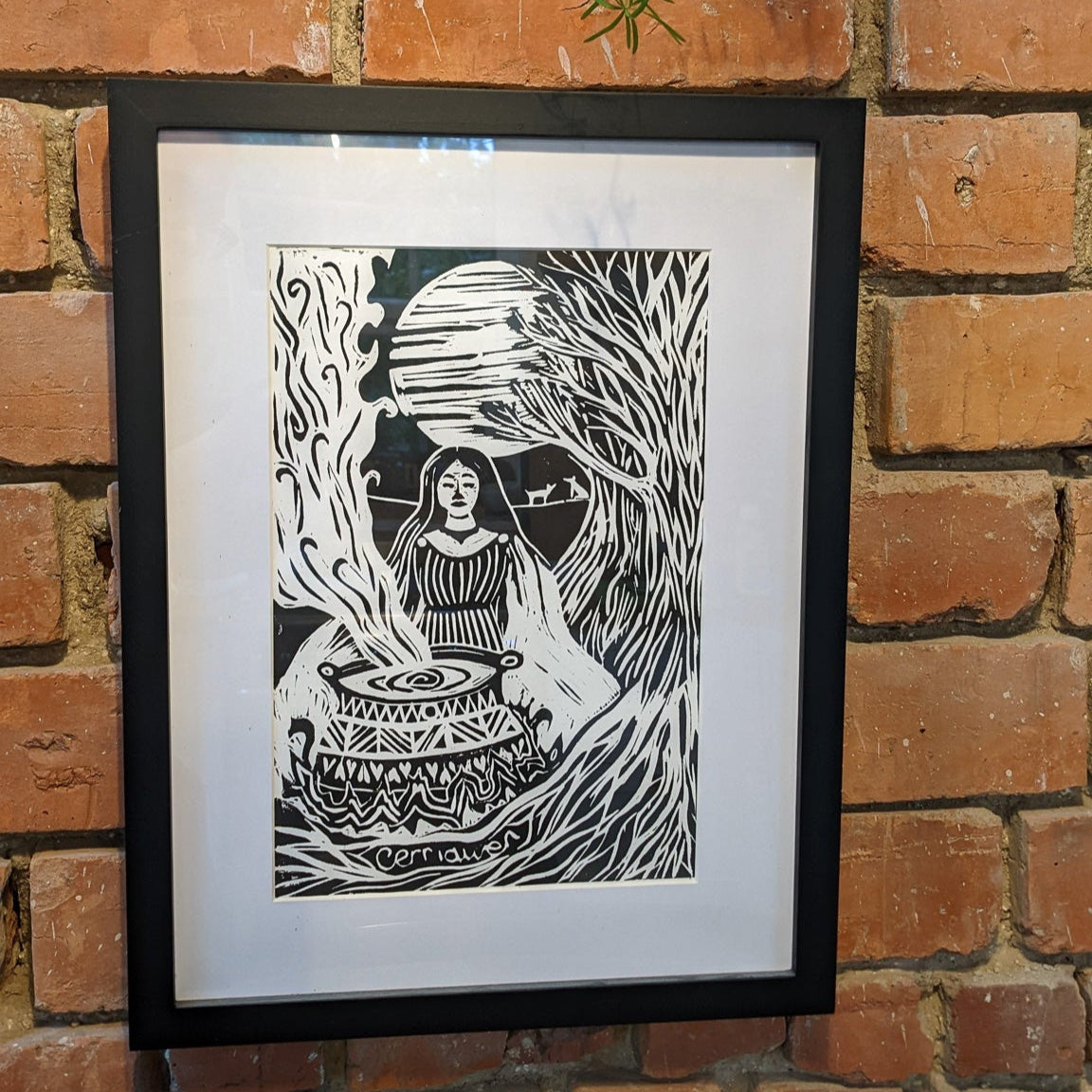 GODDESS CERRIDWEN | ENCHANTRESS | Linocut Print image 4