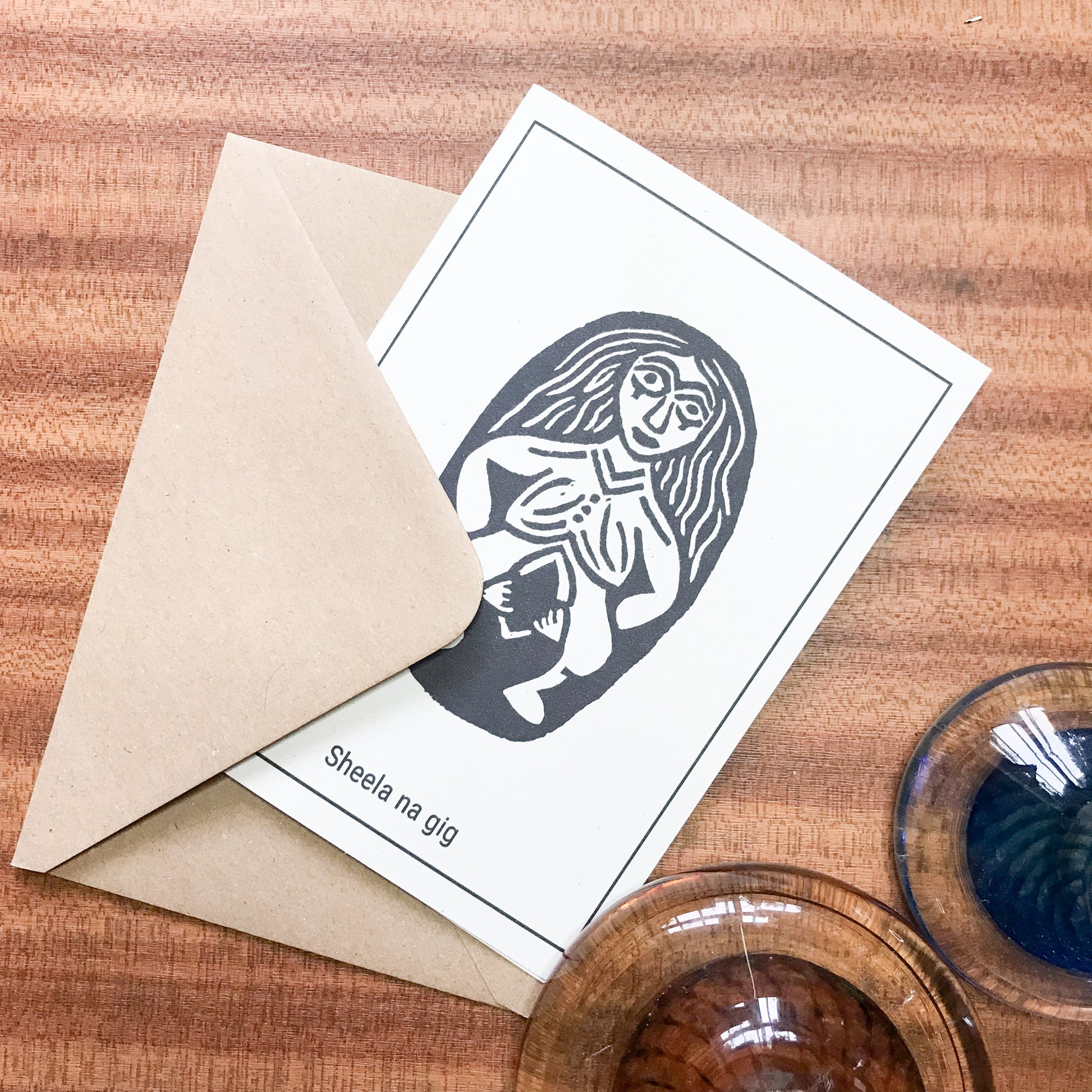 SHEELA NA GIG | Greeting card | Linocut design image 0