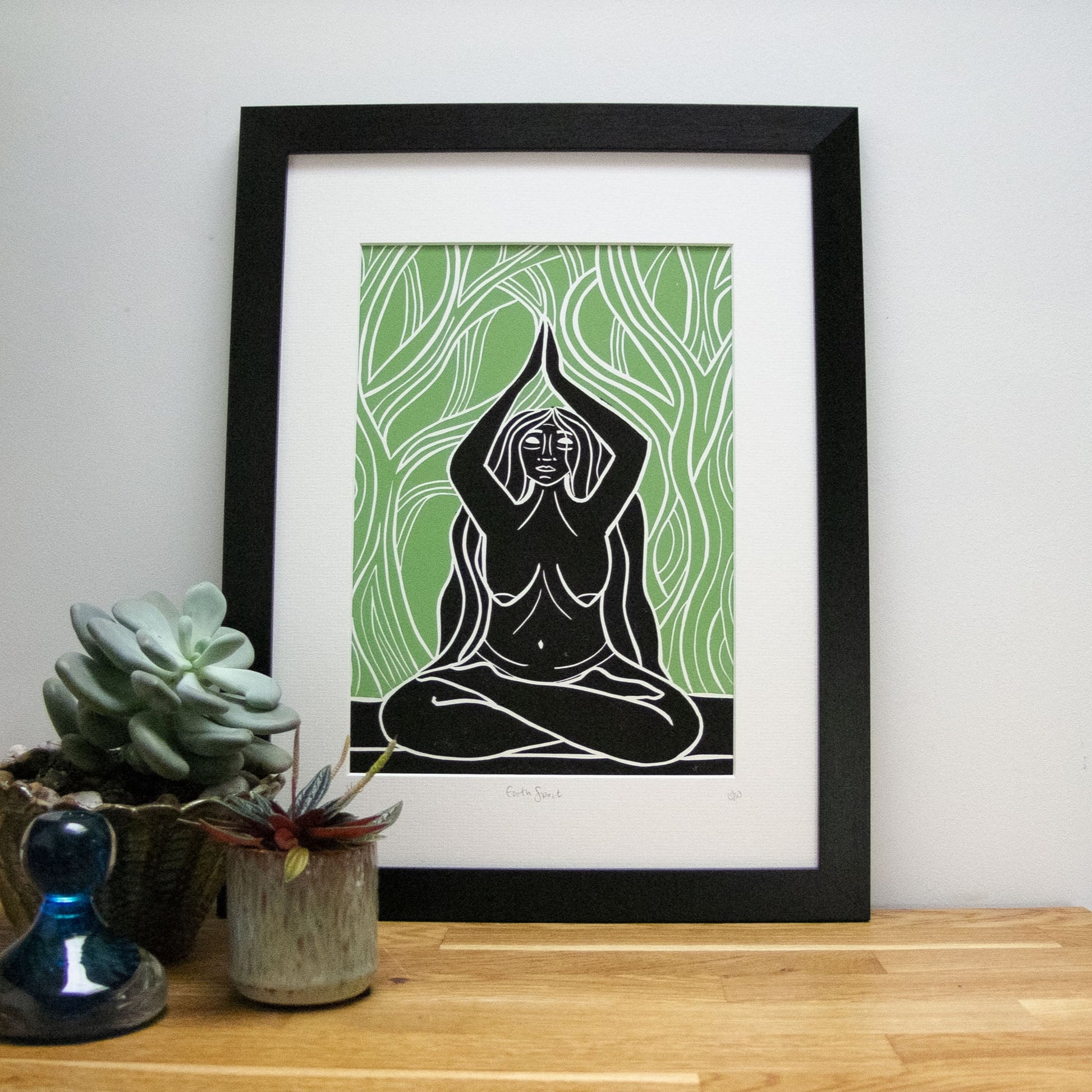 EARTH SPIRIT GODDESS | ELEMENTAL | Original linocut print image 0