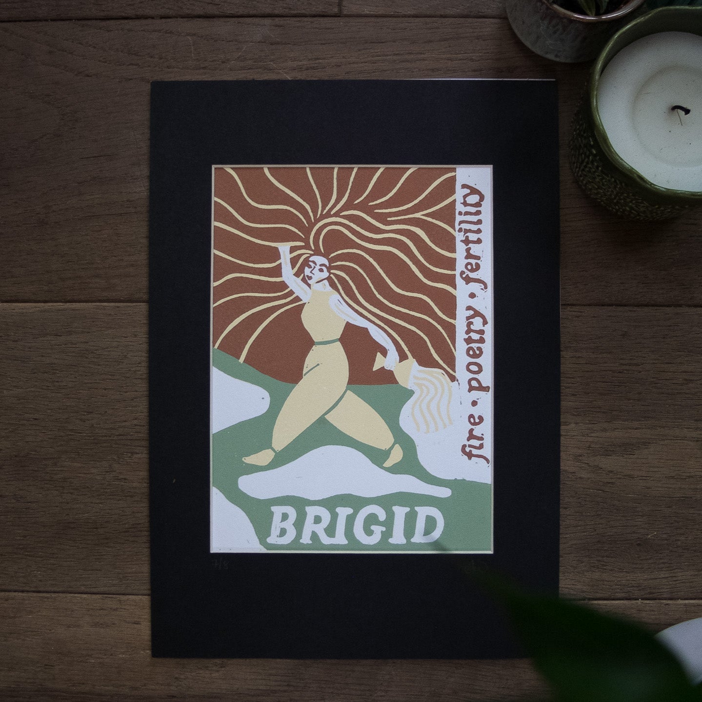 GODDESS BRIGID | Limited edition linocut print image 0