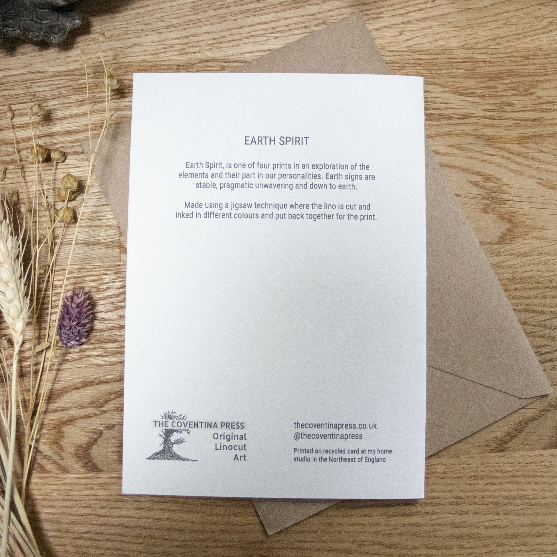 EARTH SPIRIT GODDESS | Greeting card | Linocut design image 3