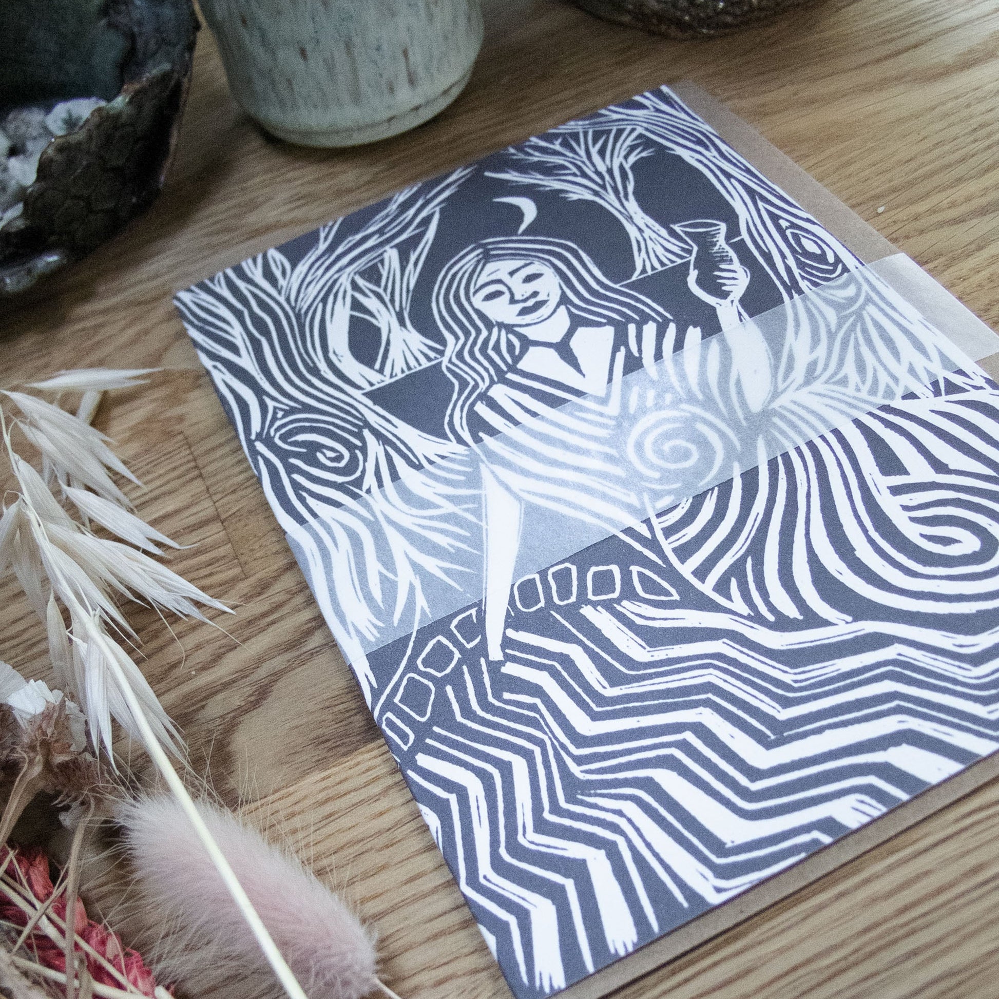 COVENTINA GODDESS | Greeting card | Linocut design image 5