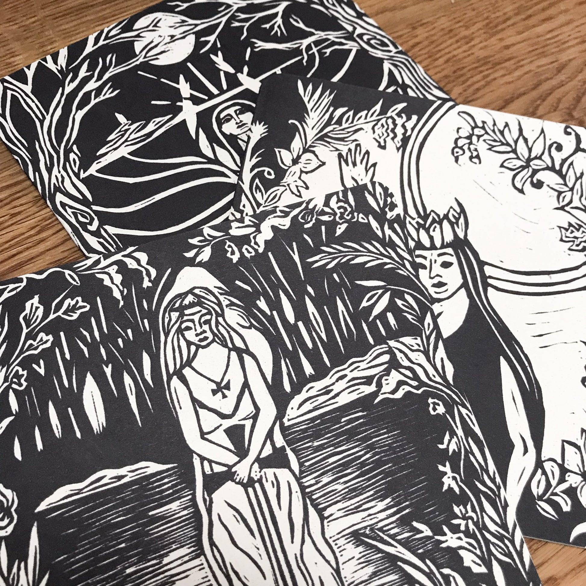 LADY OF THE LAKE | VIVIAN | Greeting card | Linocut design image 2