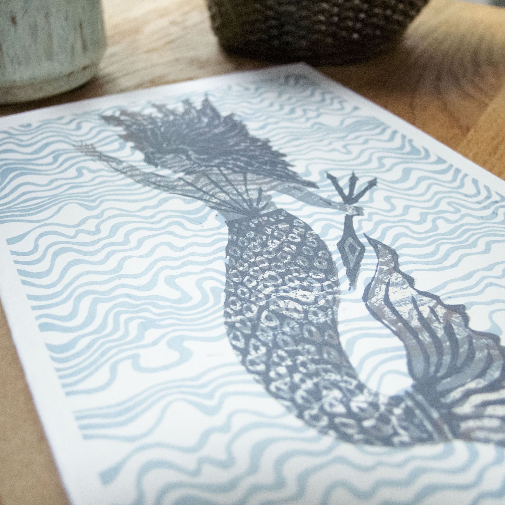 THE MERFOLK | Greeting card | Linocut design image 3