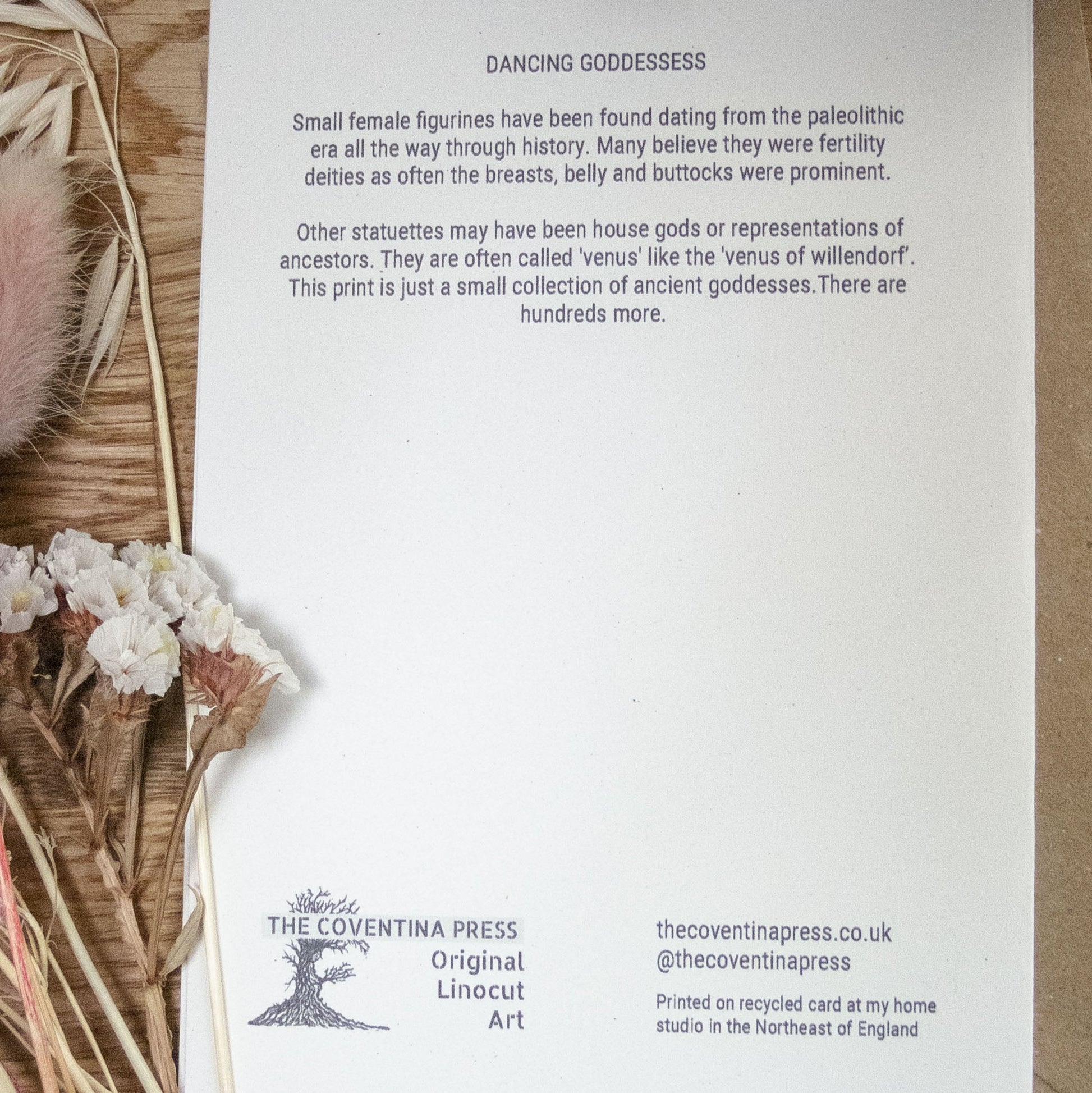 DANCING GODDESS | Greeting card | Linocut design image 7