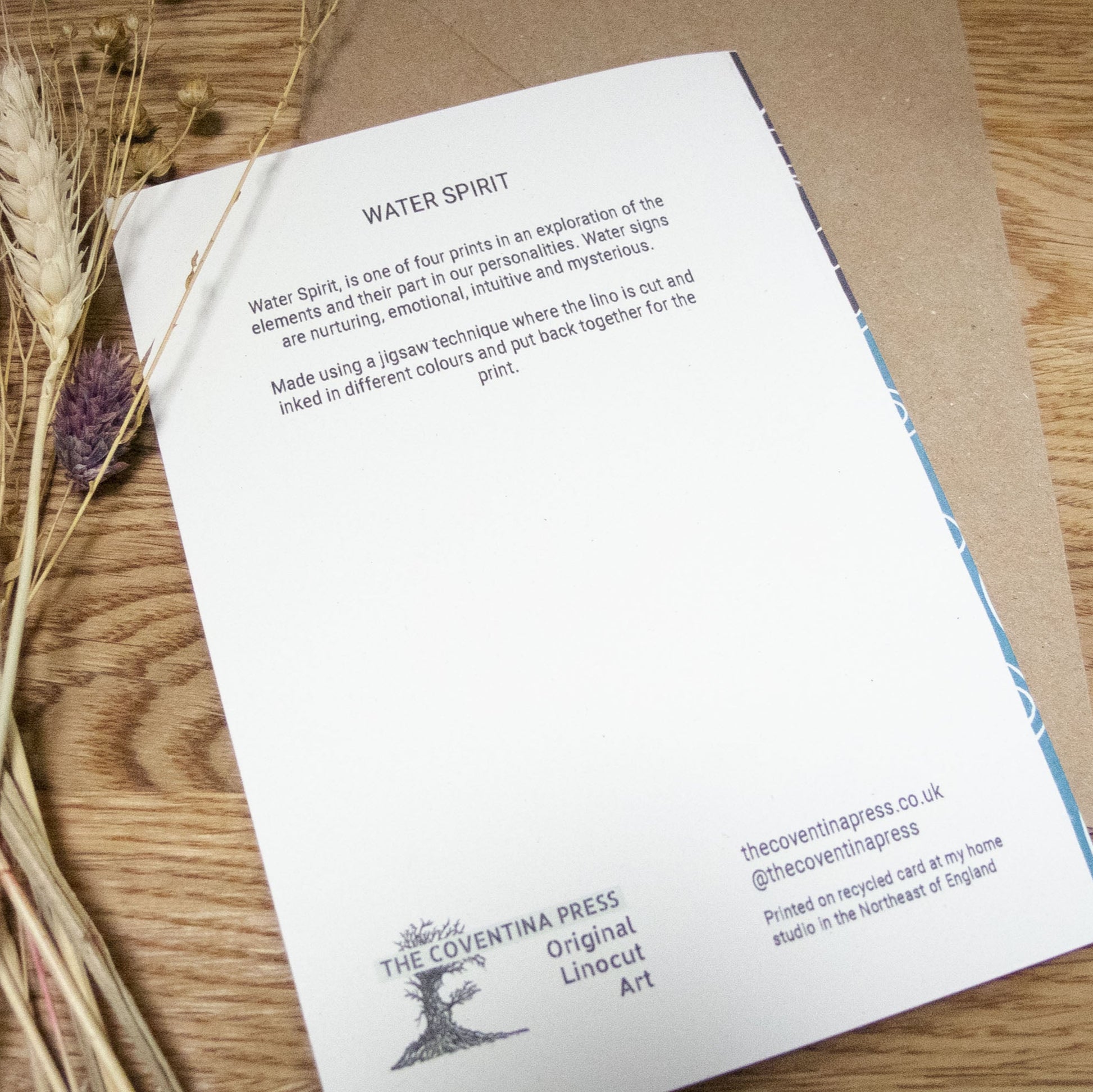 WATER SPIRIT GODDESS | Greeting card | Linocut design image 5