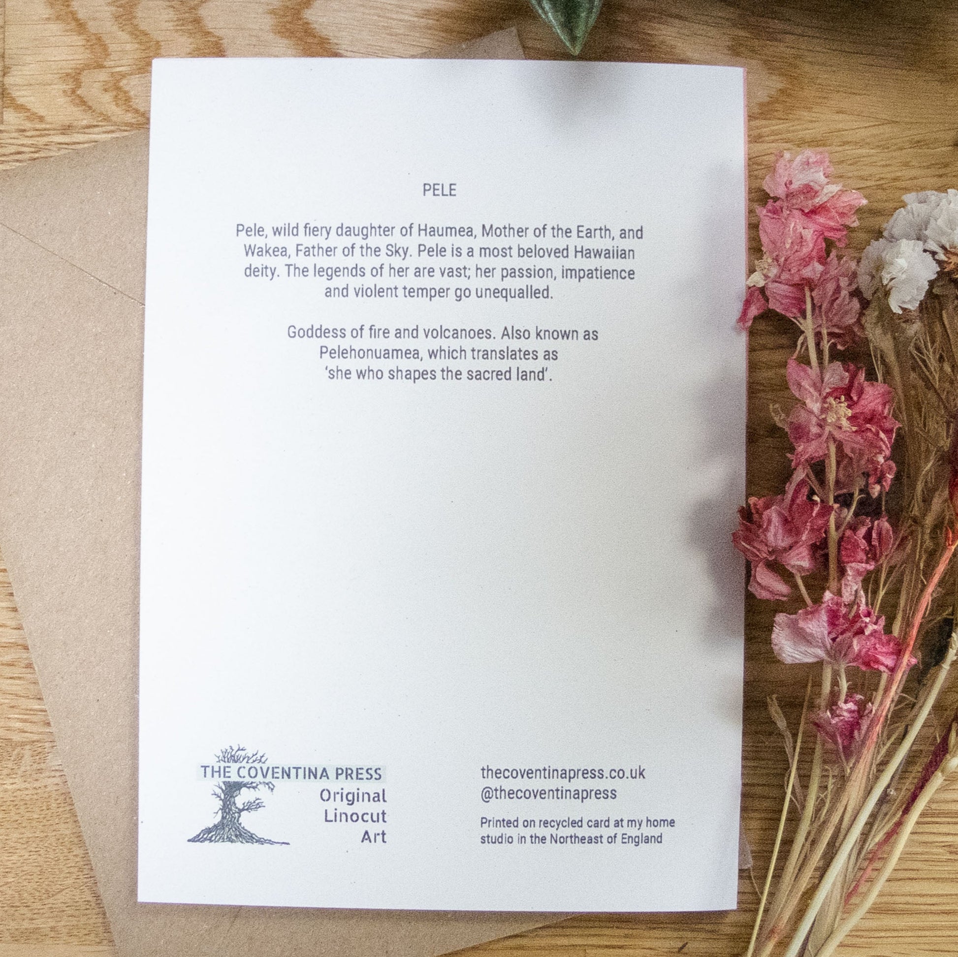 GODDESS PELE | Greeting card | Linocut design image 3