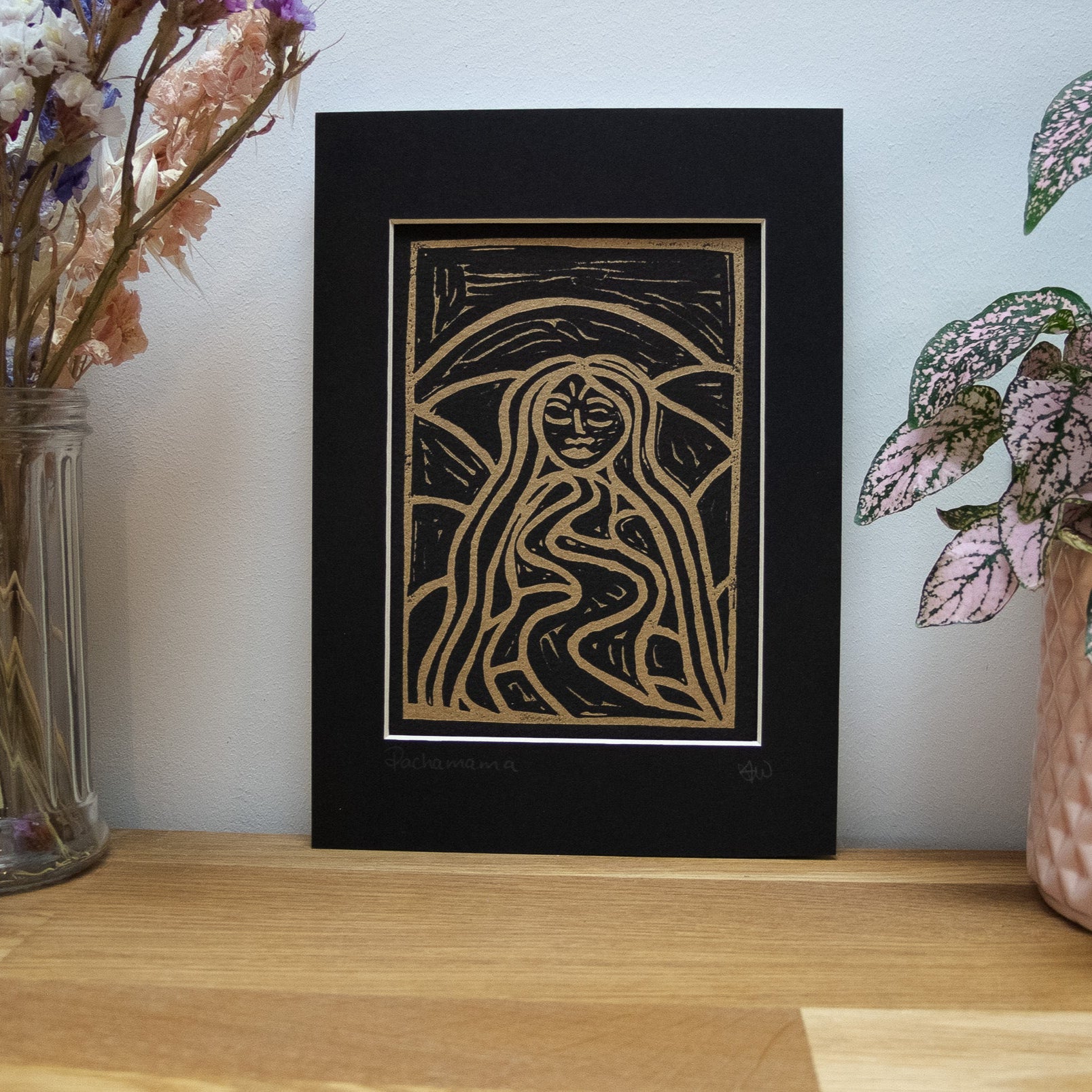 PACHAMAMA | EARTH MOTHER | linocut print image 1