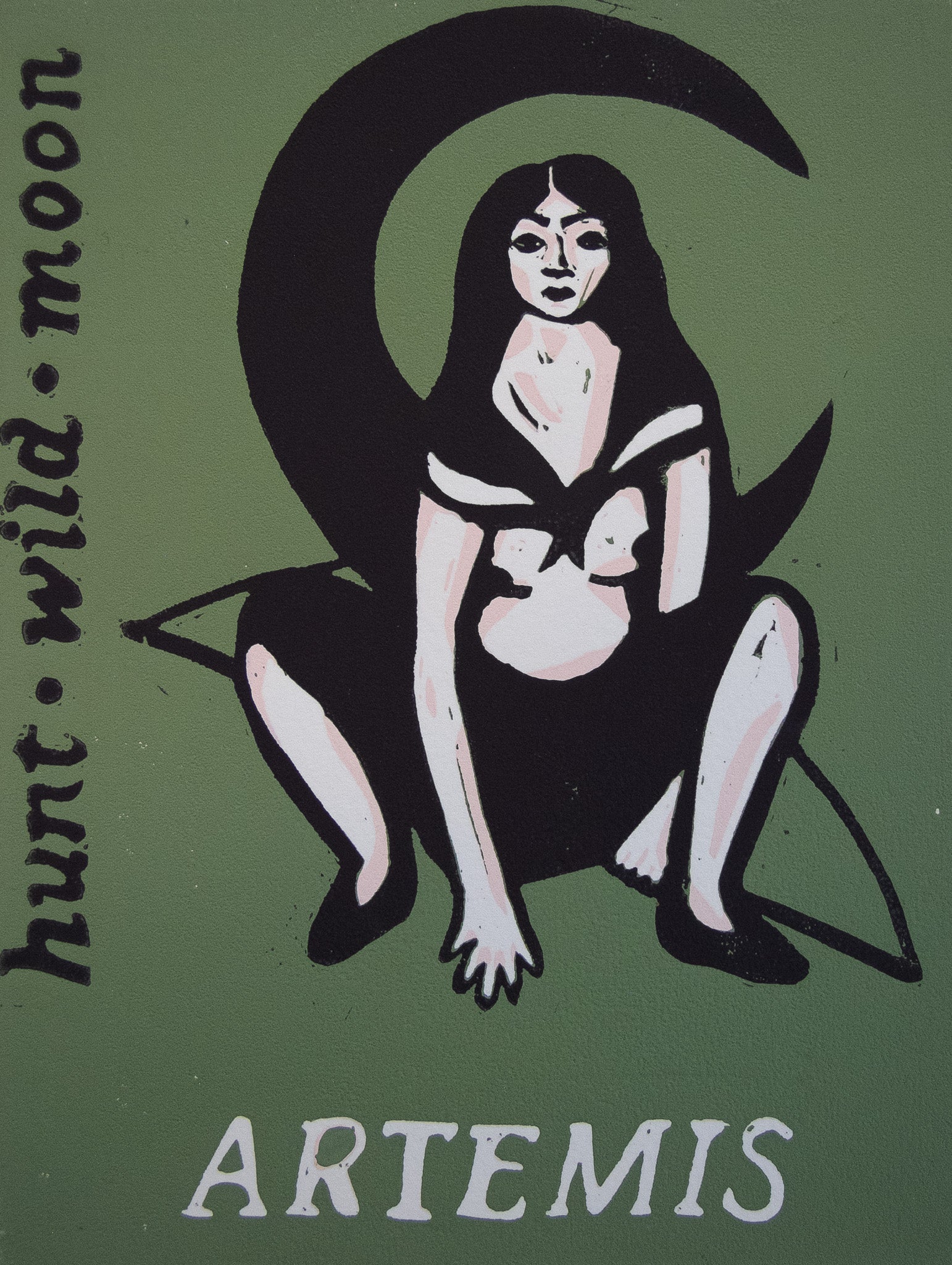 GODDESS ARTEMIS | Limited edition linocut print image 3