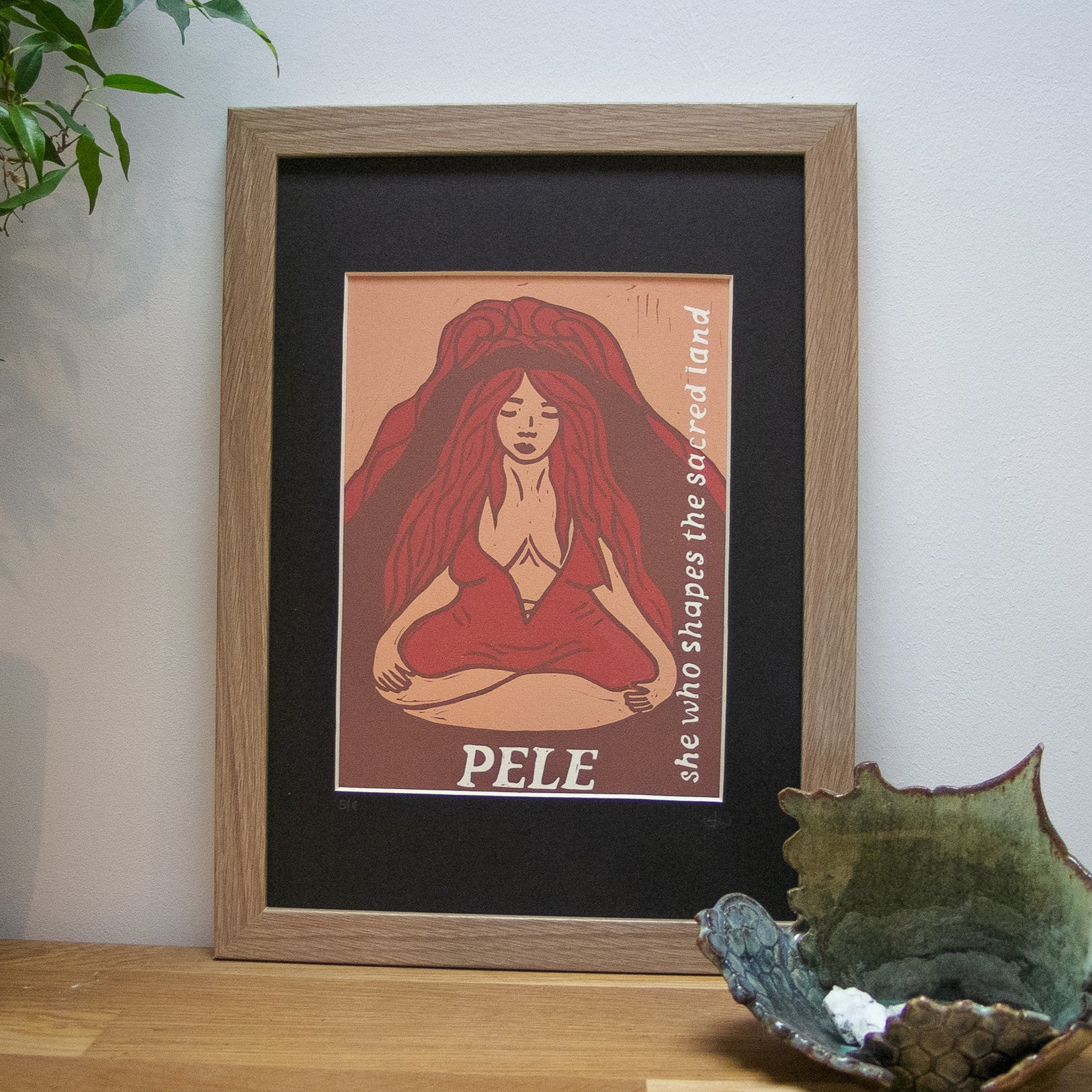 GODDESS PELE | Limited edition linocut print image 1