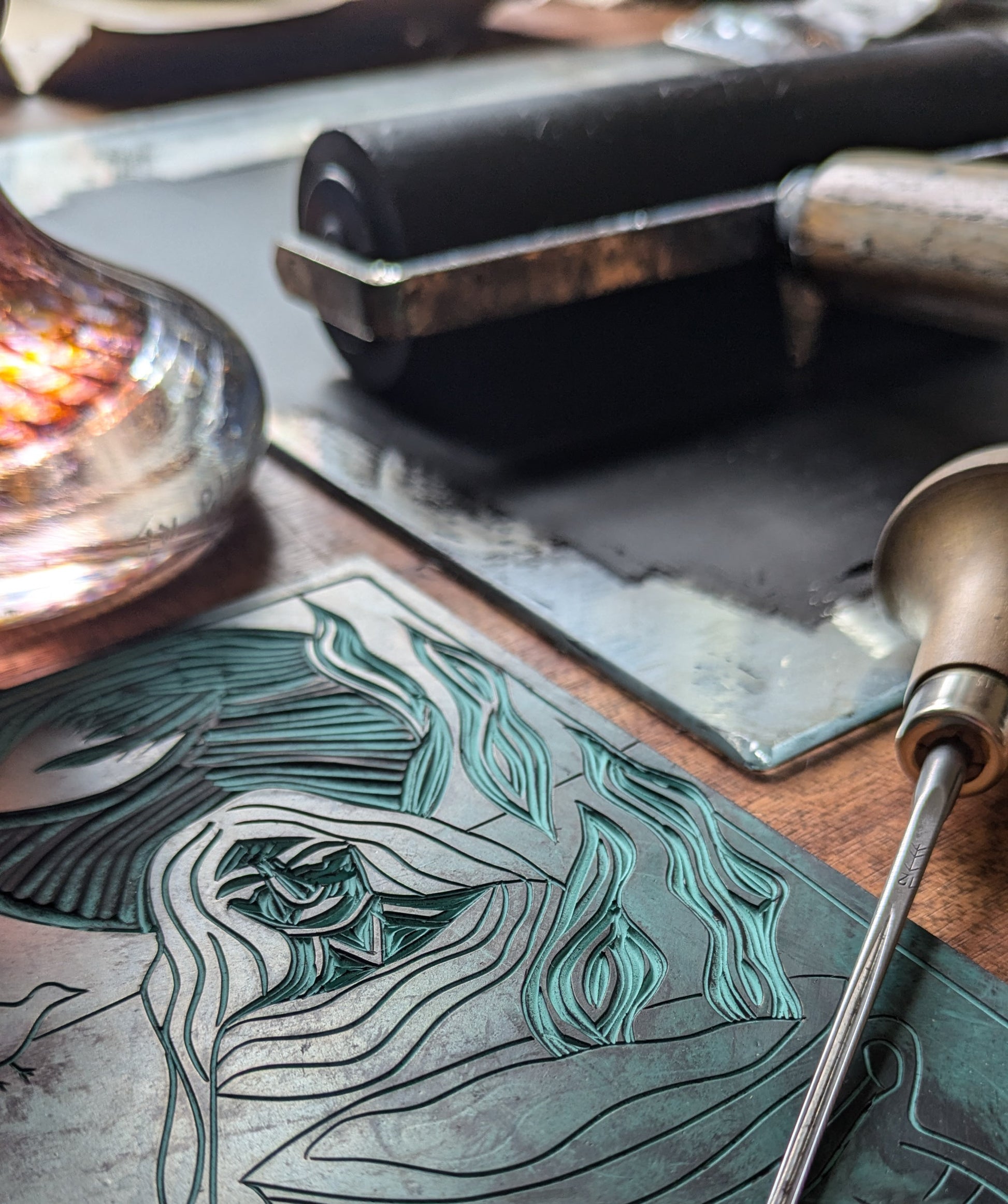 CERRIDWEN ORACLE CARD | Handmade linocut design image 5