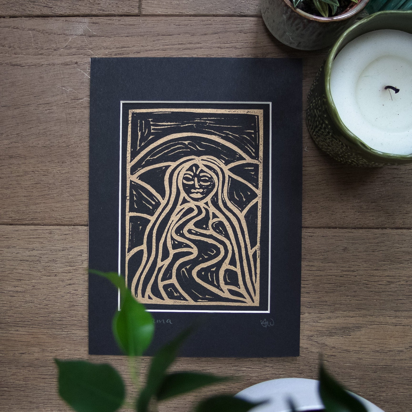 PACHAMAMA | EARTH MOTHER | linocut print image 2
