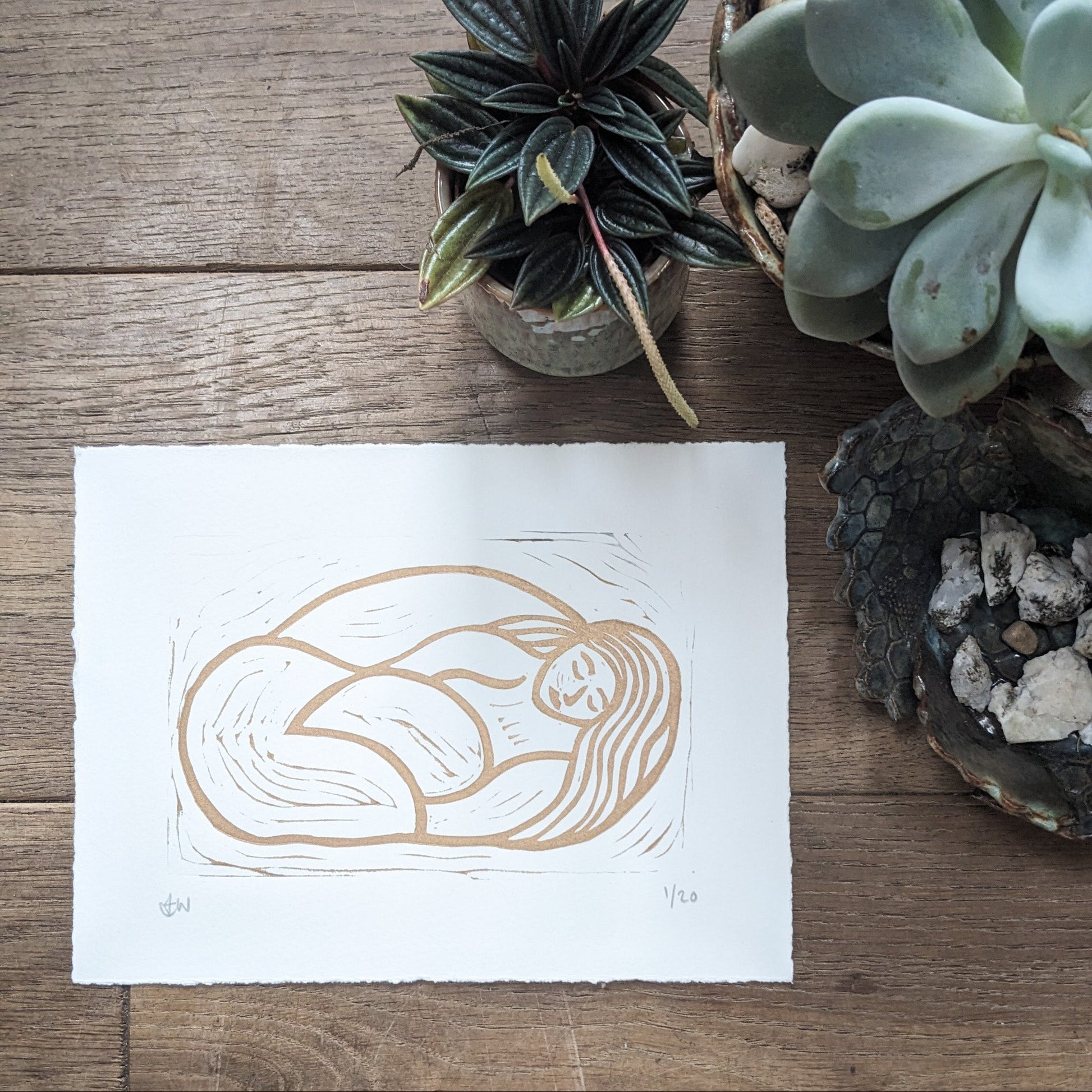 GAIA MOTHER EARTH | Linocut print 3 versions image 1